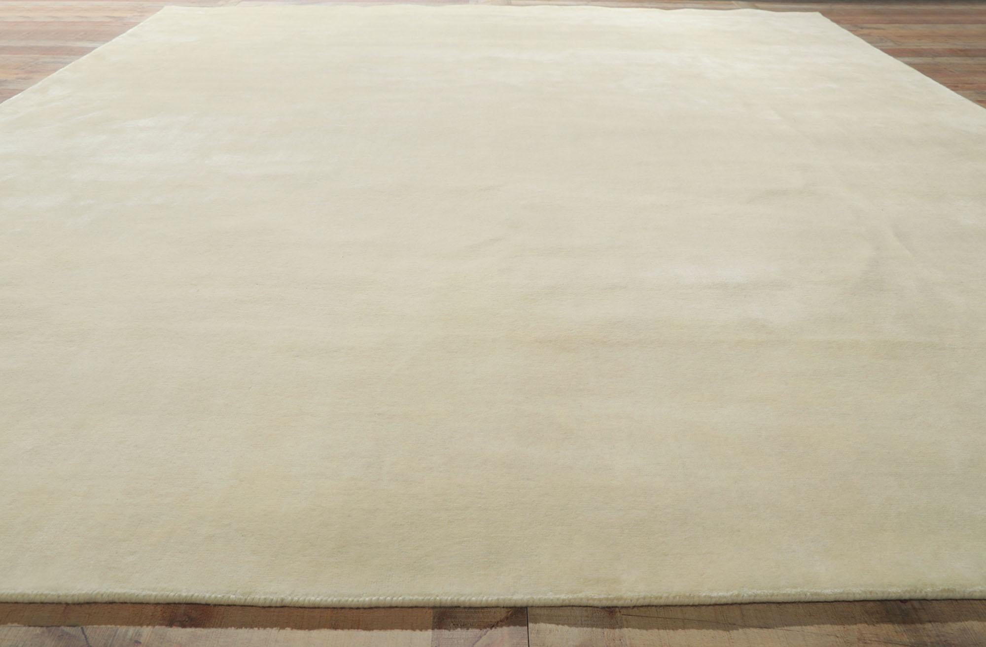 New Contemporary Ivory Area Rug with Minimalist Style For Sale 1