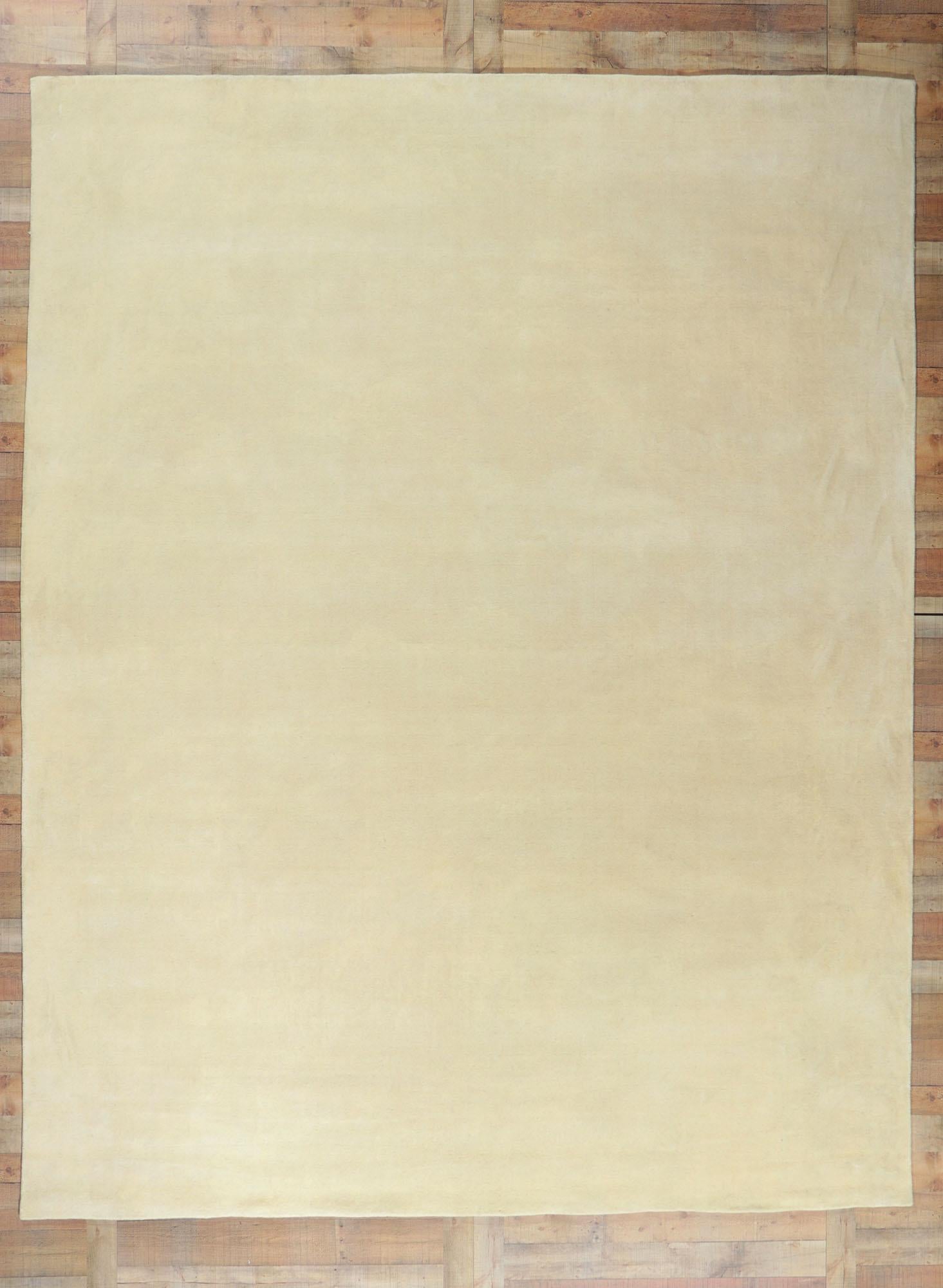 New Contemporary Ivory Area Rug with Minimalist Style For Sale 2