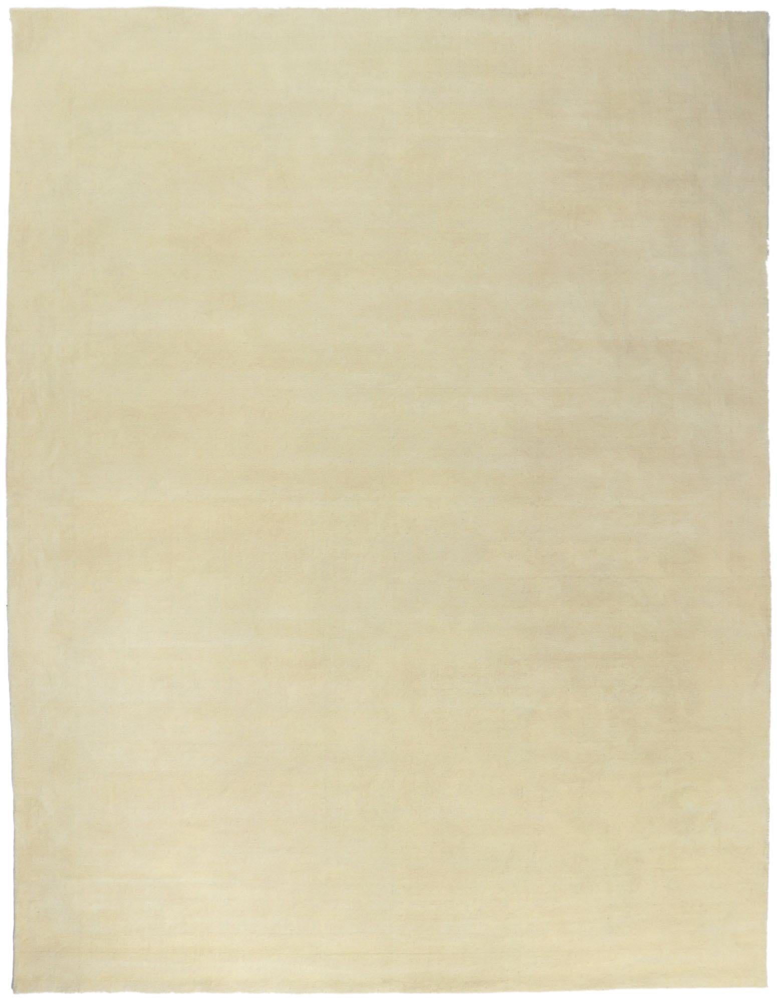 New Contemporary Ivory Area Rug with Minimalist Style For Sale 2