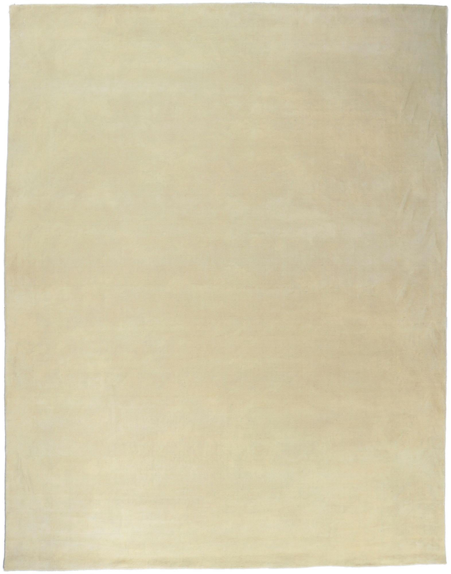 New Contemporary Ivory Area Rug with Minimalist Style For Sale 3