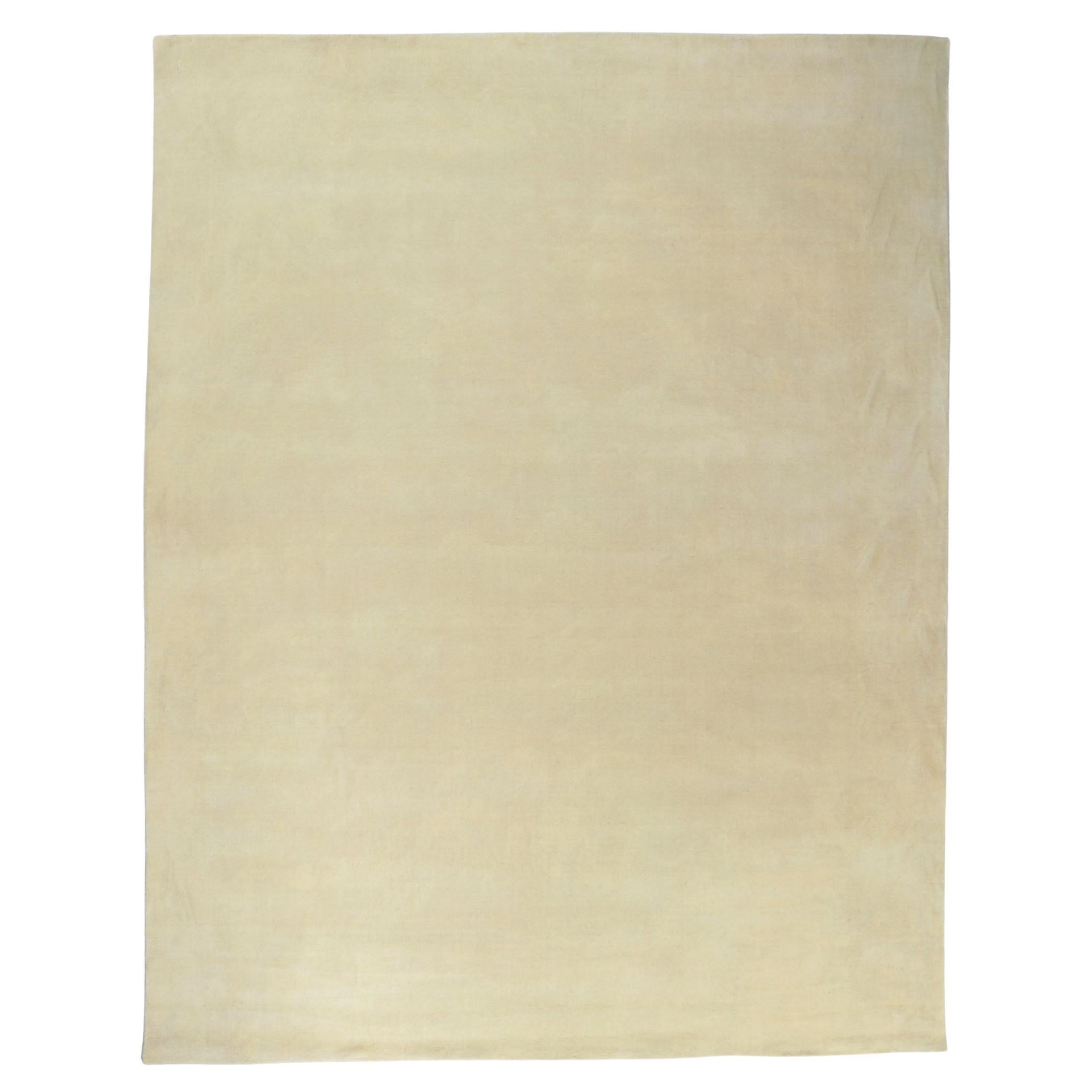 New Contemporary Ivory Area Rug with Minimalist Style For Sale