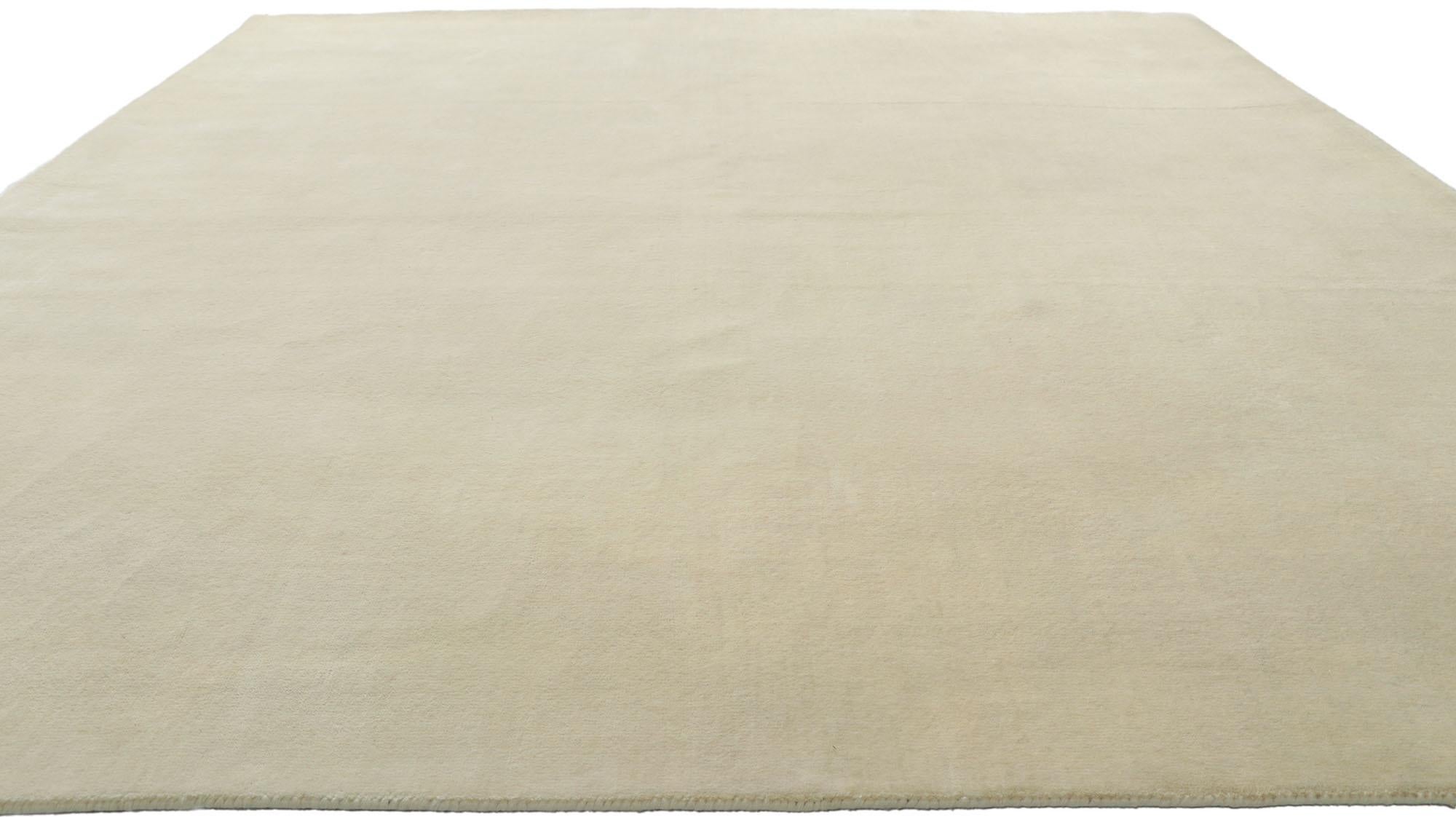Indian New Contemporary Ivory Area Rug with Modern Style For Sale