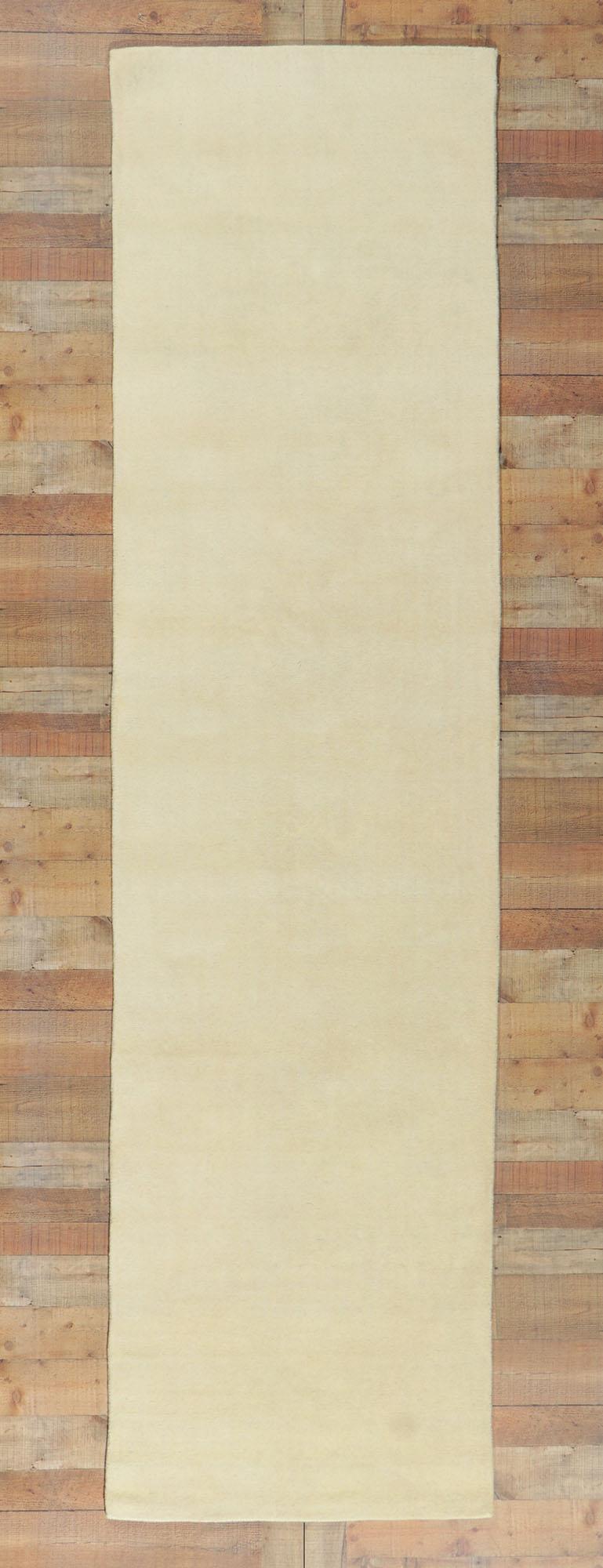 New Contemporary Ivory Runner with Luxe Minimalist Style For Sale 2