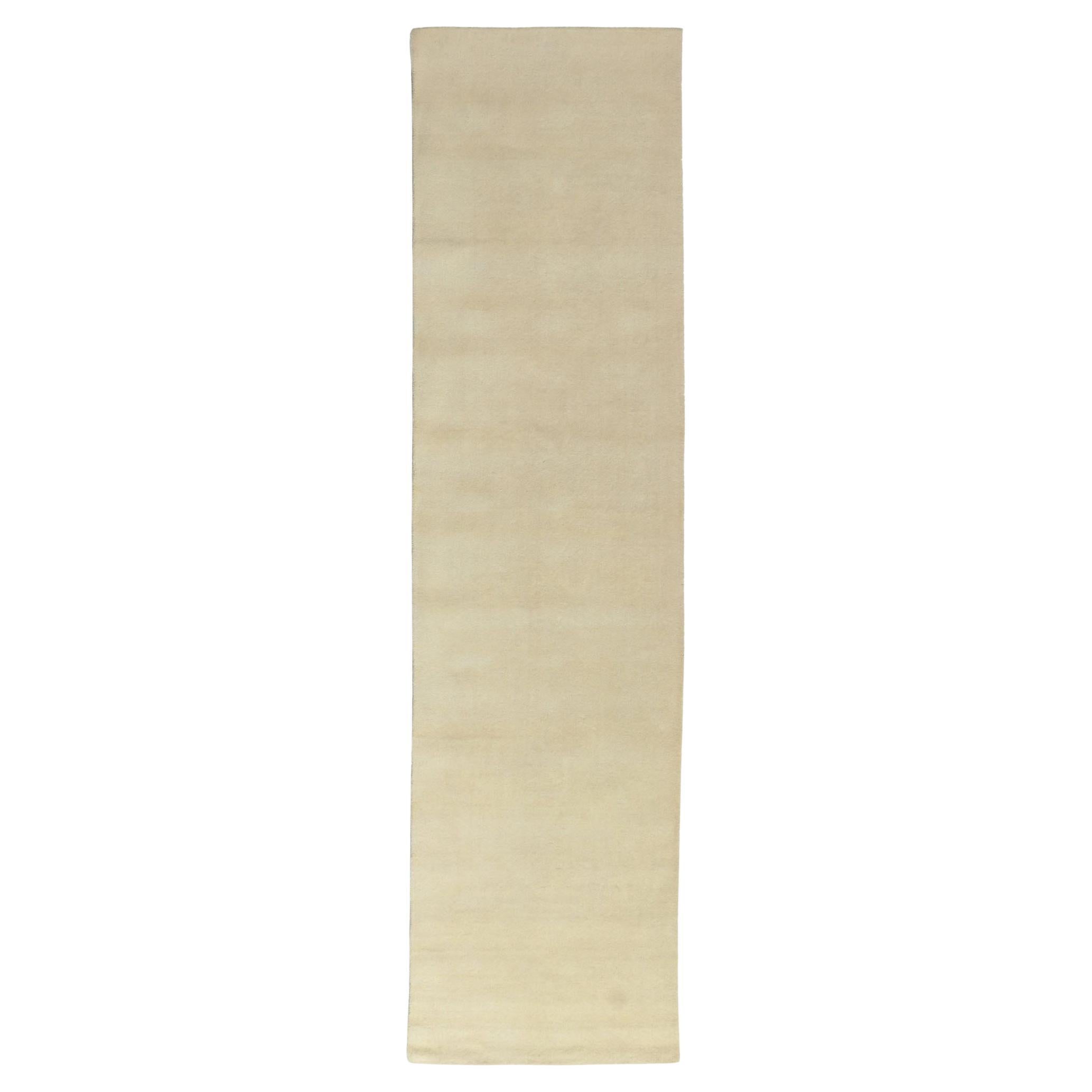 New Contemporary Ivory Runner with Luxe Minimalist Style