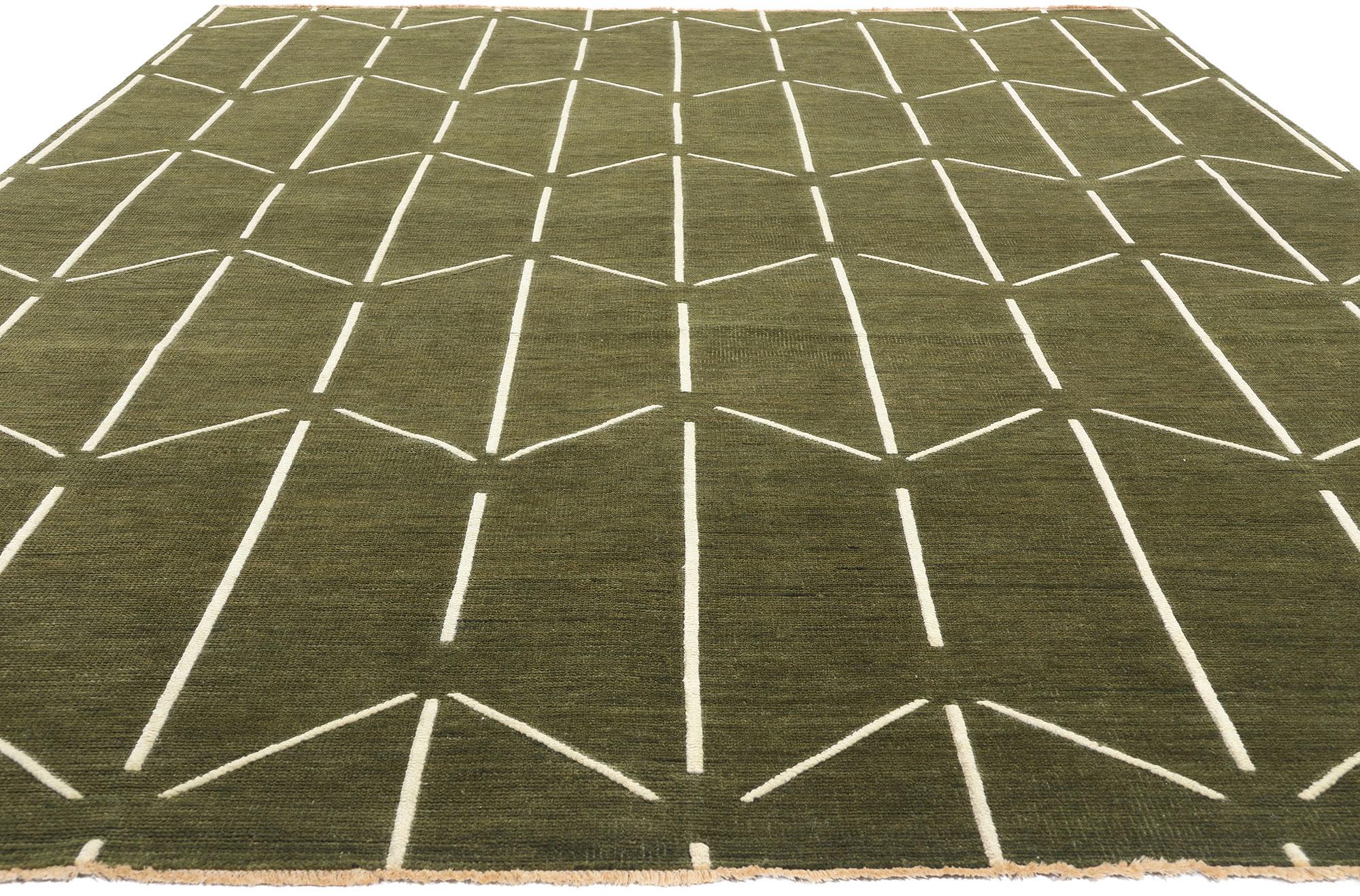 Organico moderno Nuovo tappeto biofilico contemporaneo Japandi Geometric High-Low in vendita