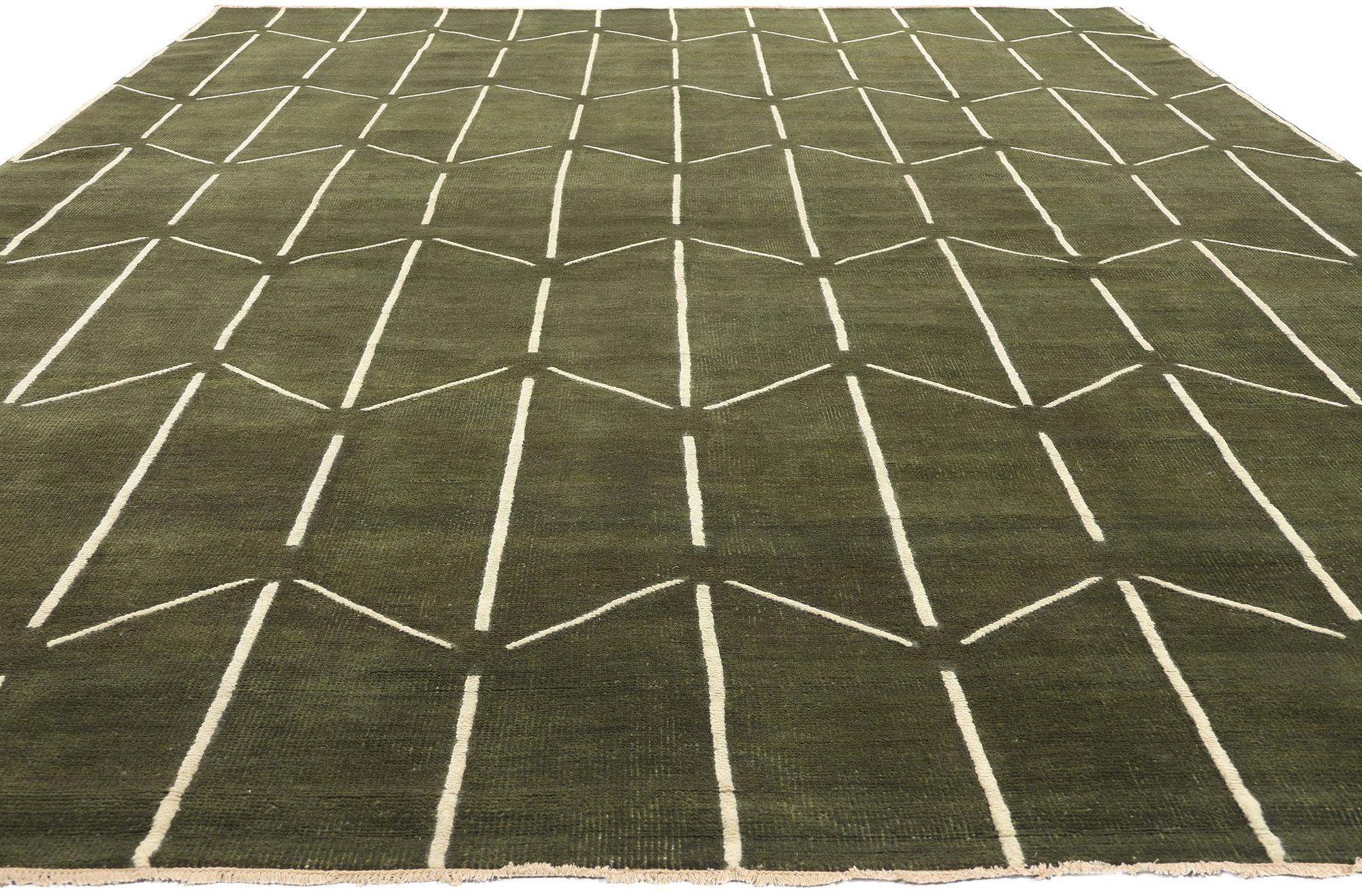 New Contemporary Japandi Geometric High-Low Biophilic Carpet (Organische Moderne) im Angebot