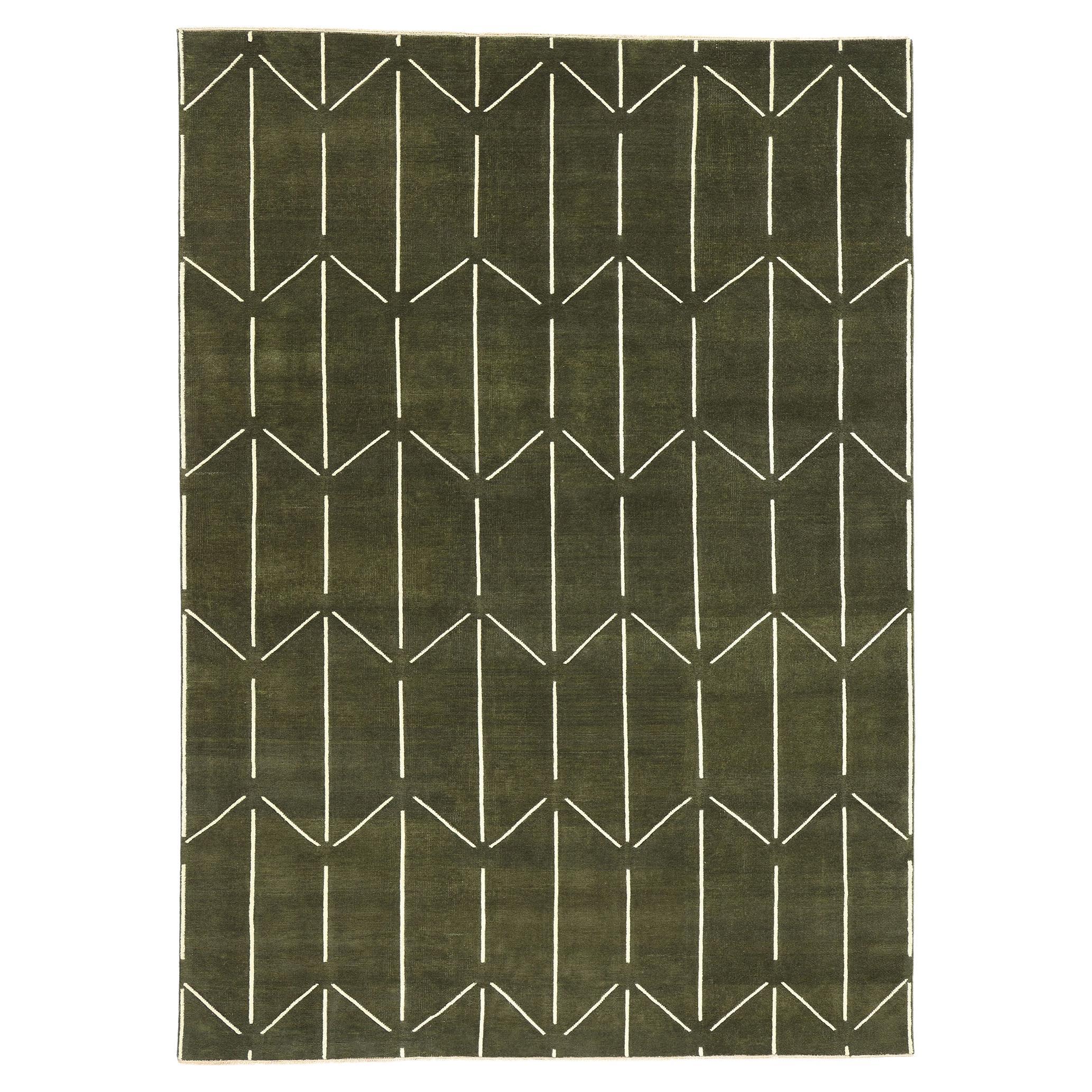New Contemporary Japandi Geometric High-Low Biophilic Carpet