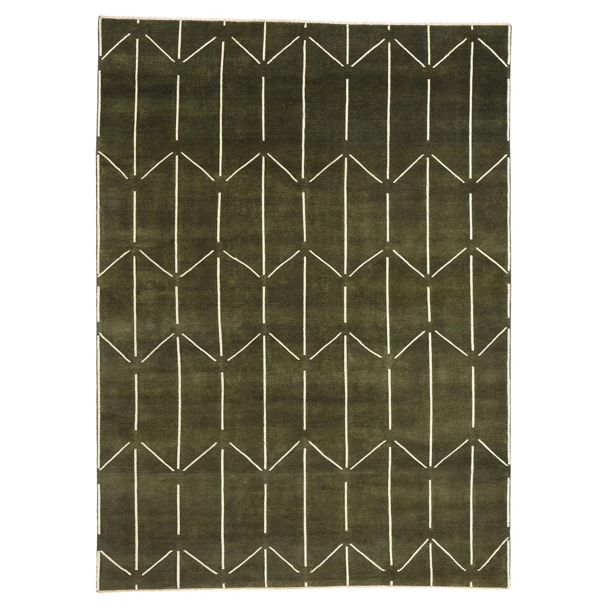New Contemporary Japandi Geometric High-Low Biophilic Carpet