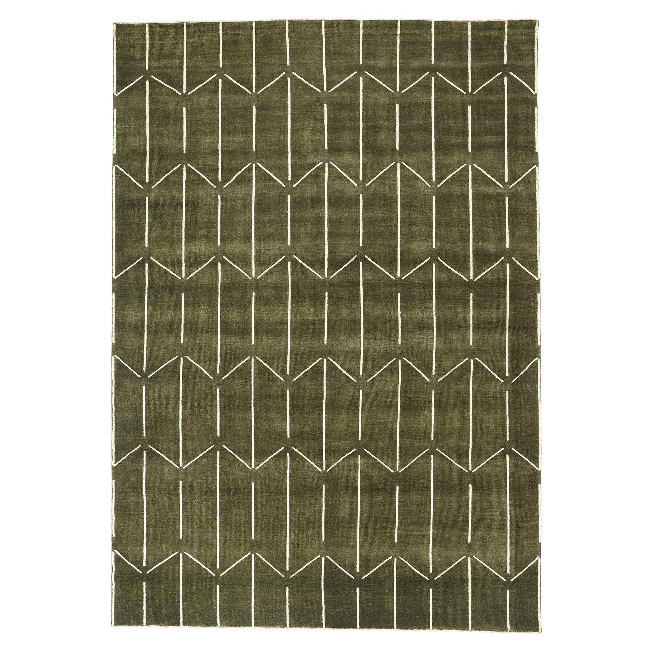 New Contemporary Japandi Geometric High-Low Biophilic Carpet