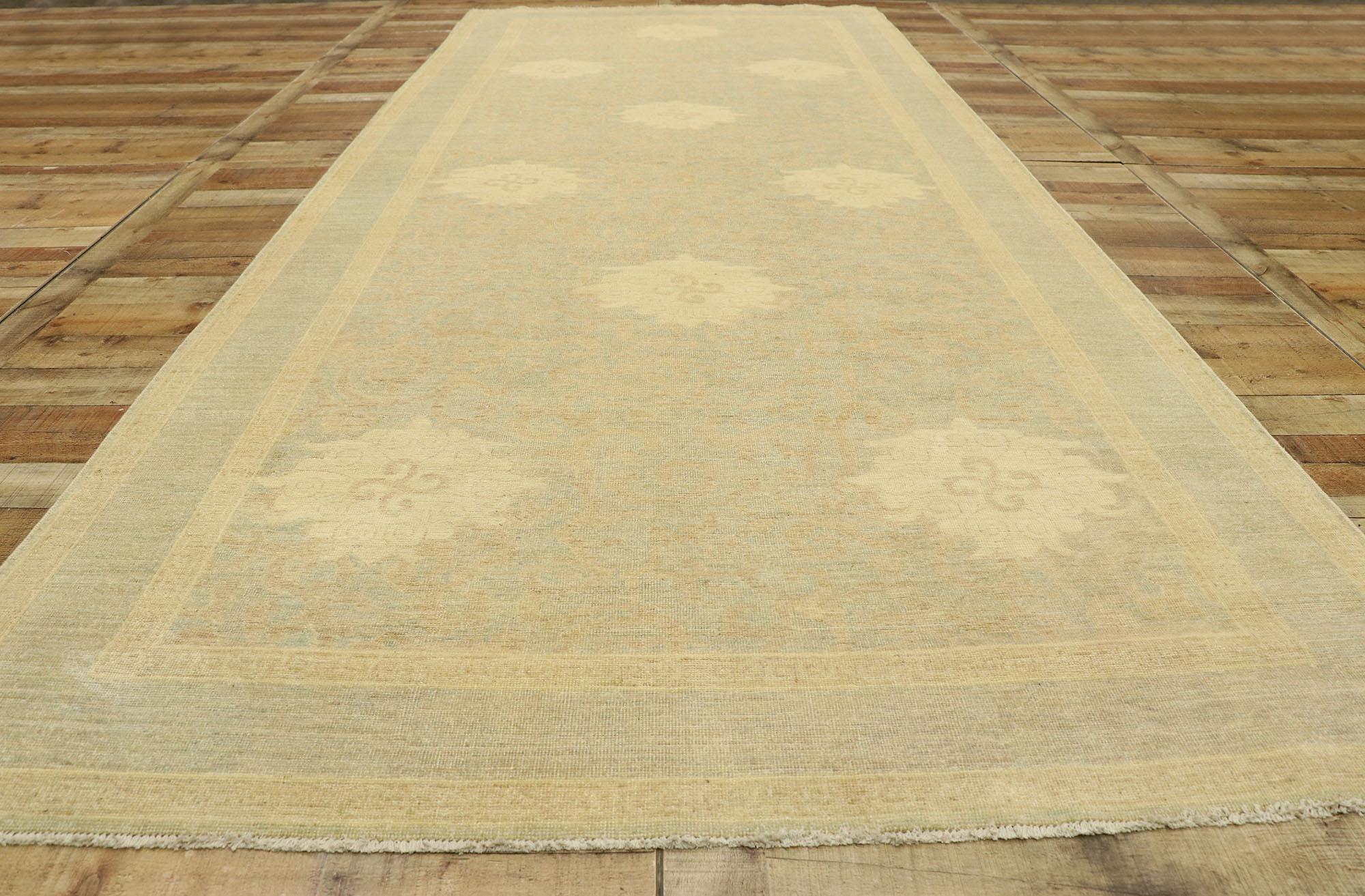 New Contemporary Khotan Gallery Rug with Transitional Cottage Style For Sale 1