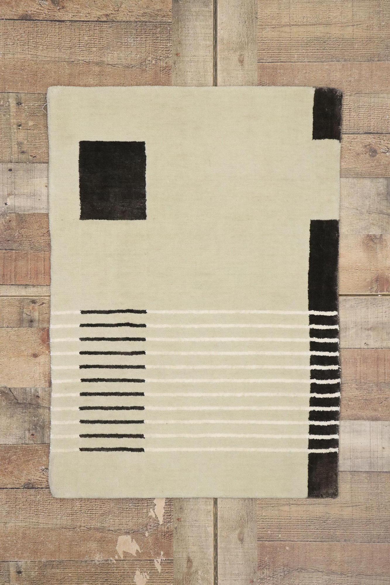 Hand-Knotted New Contemporary Merino Wool Rug For Sale