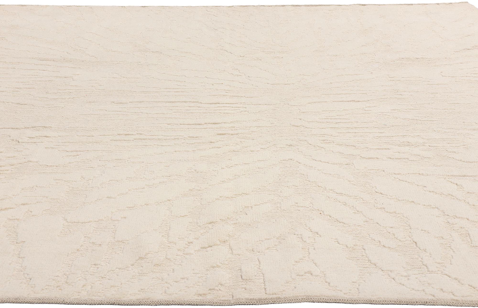 Mid-Century Modern New Contemporary Minimalist Shibui Soumak Textured High-Low Carpet For Sale