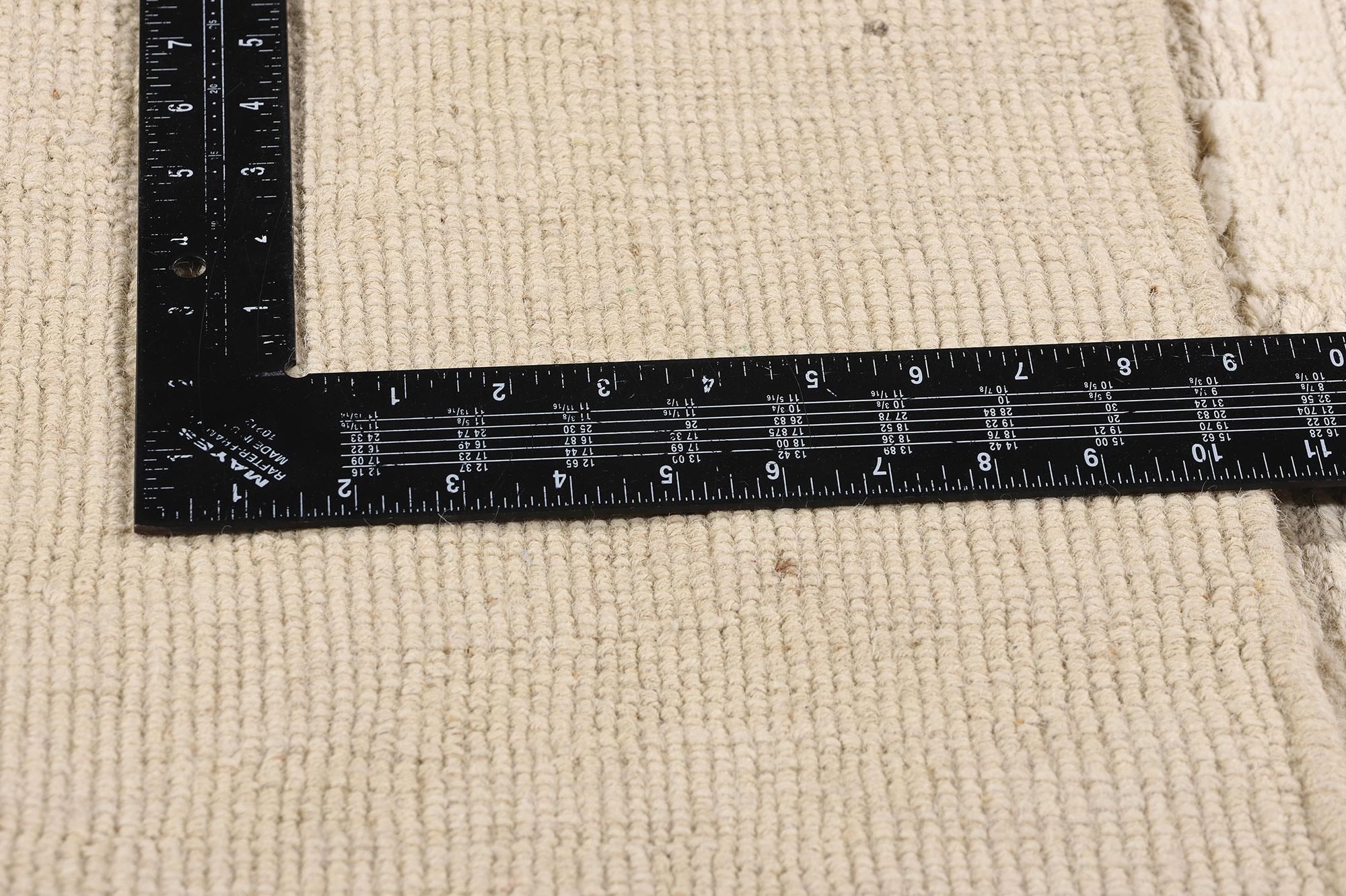 New Contemporary Minimalist Shibui Soumak Textured High-Low Carpet In New Condition For Sale In Dallas, TX