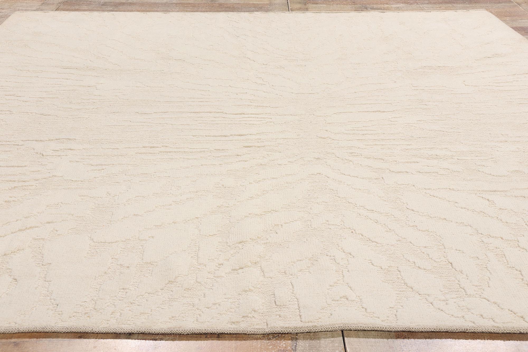 New Contemporary Minimalist Shibui Soumak Textured High-Low Carpet For Sale 1