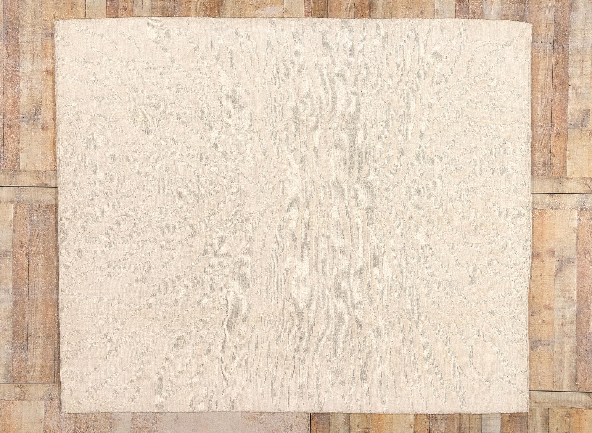 New Contemporary Minimalist Shibui Soumak Textured High-Low Carpet For Sale 2