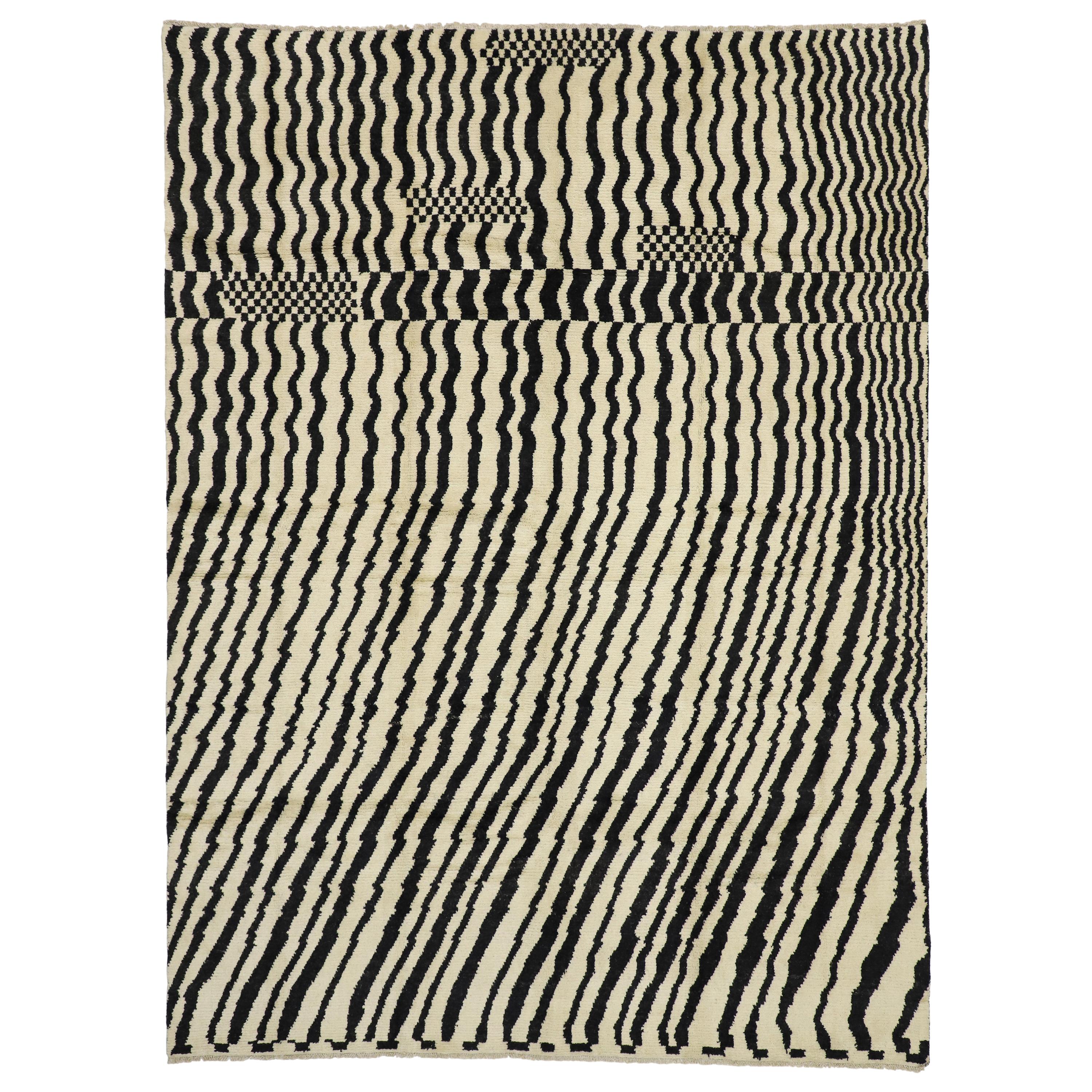 New Contemporary Moroccan Area Rug with Abstract Expressionism Style