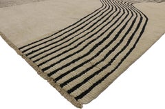 Nouveau tapis marocain contemporain dans le style Bauhaus et moderne du milieu du siècle dernier