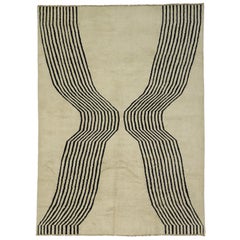 Nouveau tapis marocain contemporain dans le style Bauhaus et moderne du milieu du siècle dernier