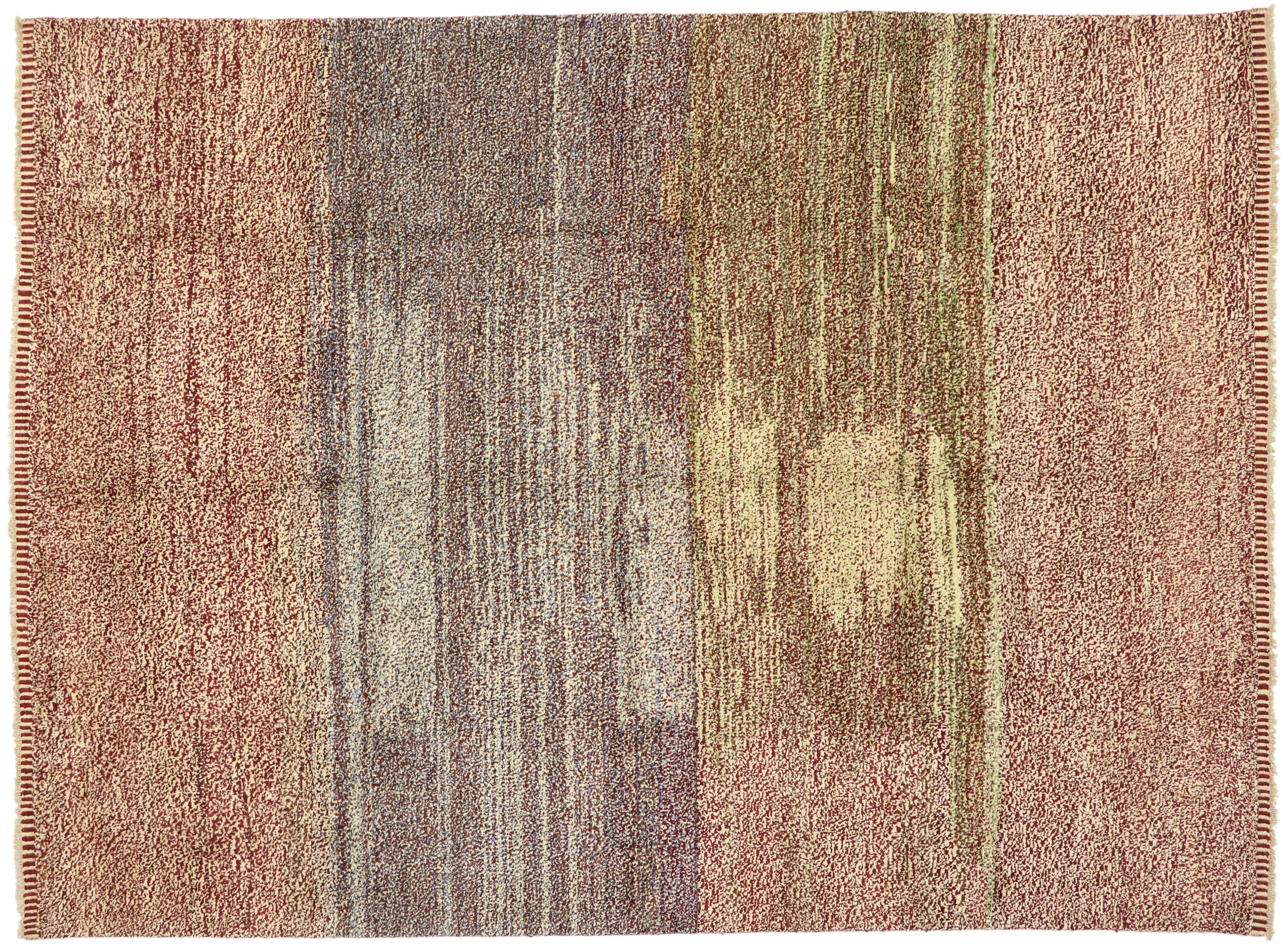 Abstract Moroccan Rug, Wabi-Sabi Meets Expressionist Style For Sale 1