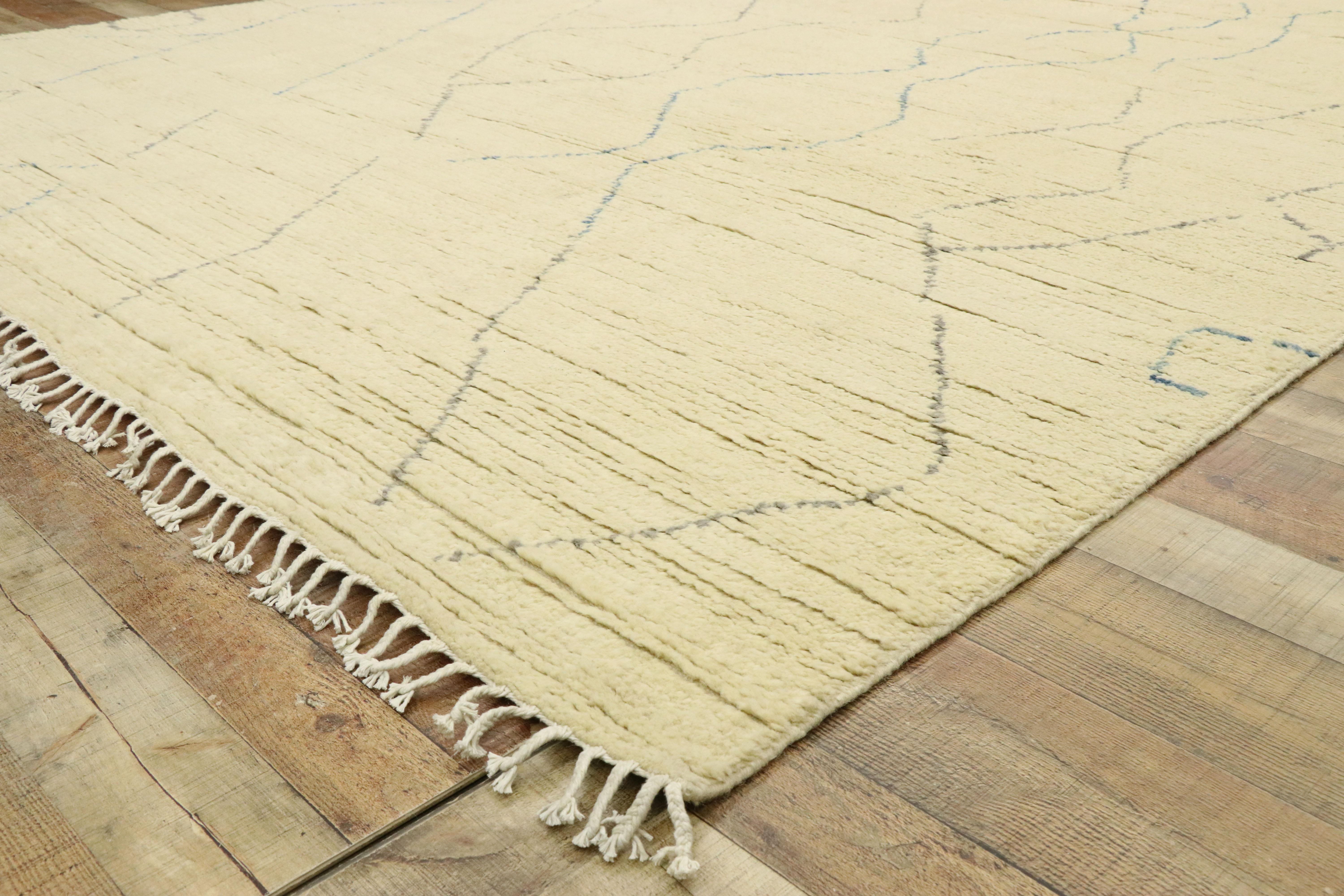 Organic Modern Moroccan Rug, Boho Chic Meets Wabi-Sabi In New Condition For Sale In Dallas, TX