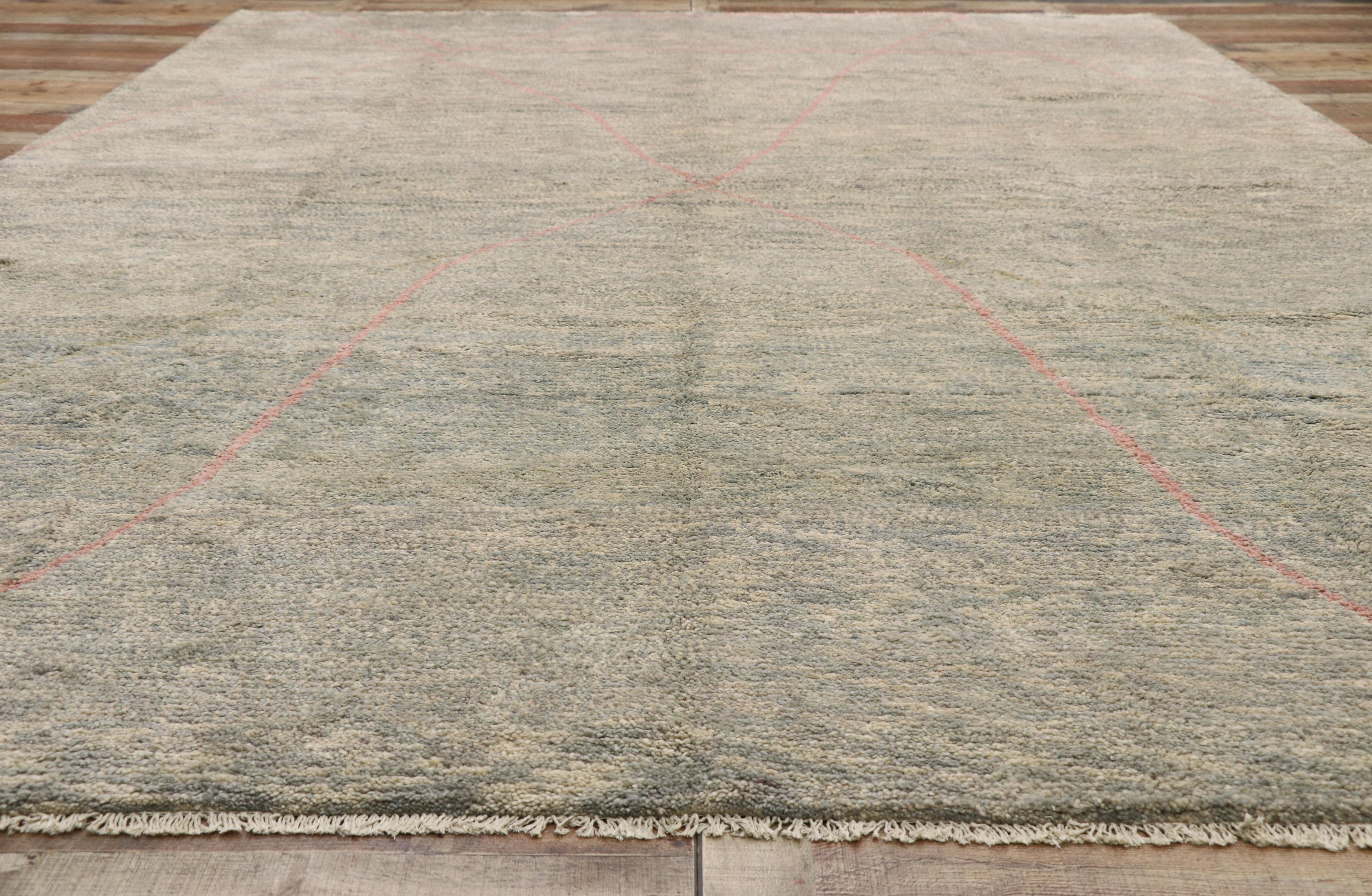 Alfombra marroquí moderna y terrosa, el boho etéreo se une a la cohesión acogedora Siglo XXI y contemporáneo en venta