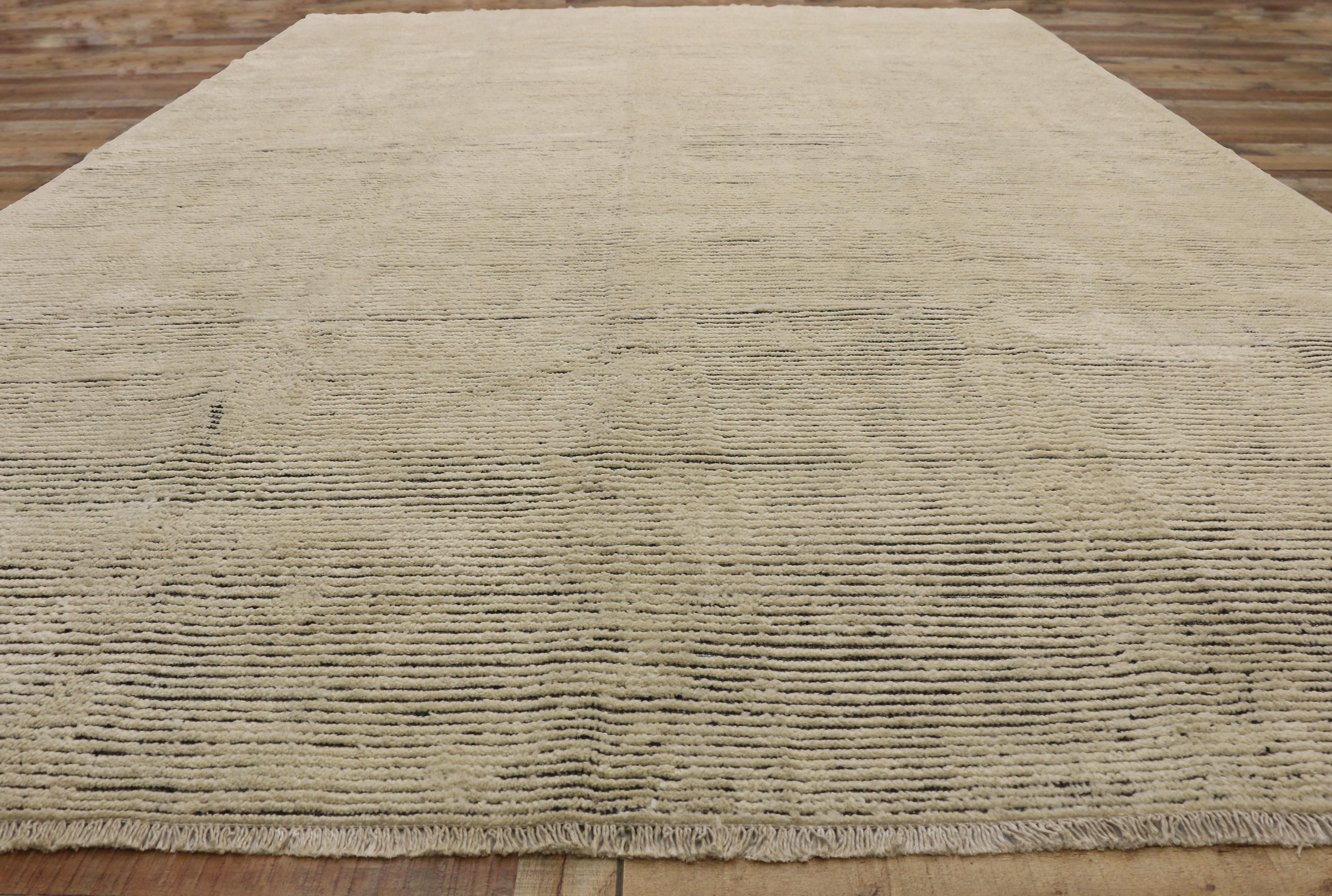 New Contemporary Moroccan Area Rug with Minimalist Organic Modern Style 1