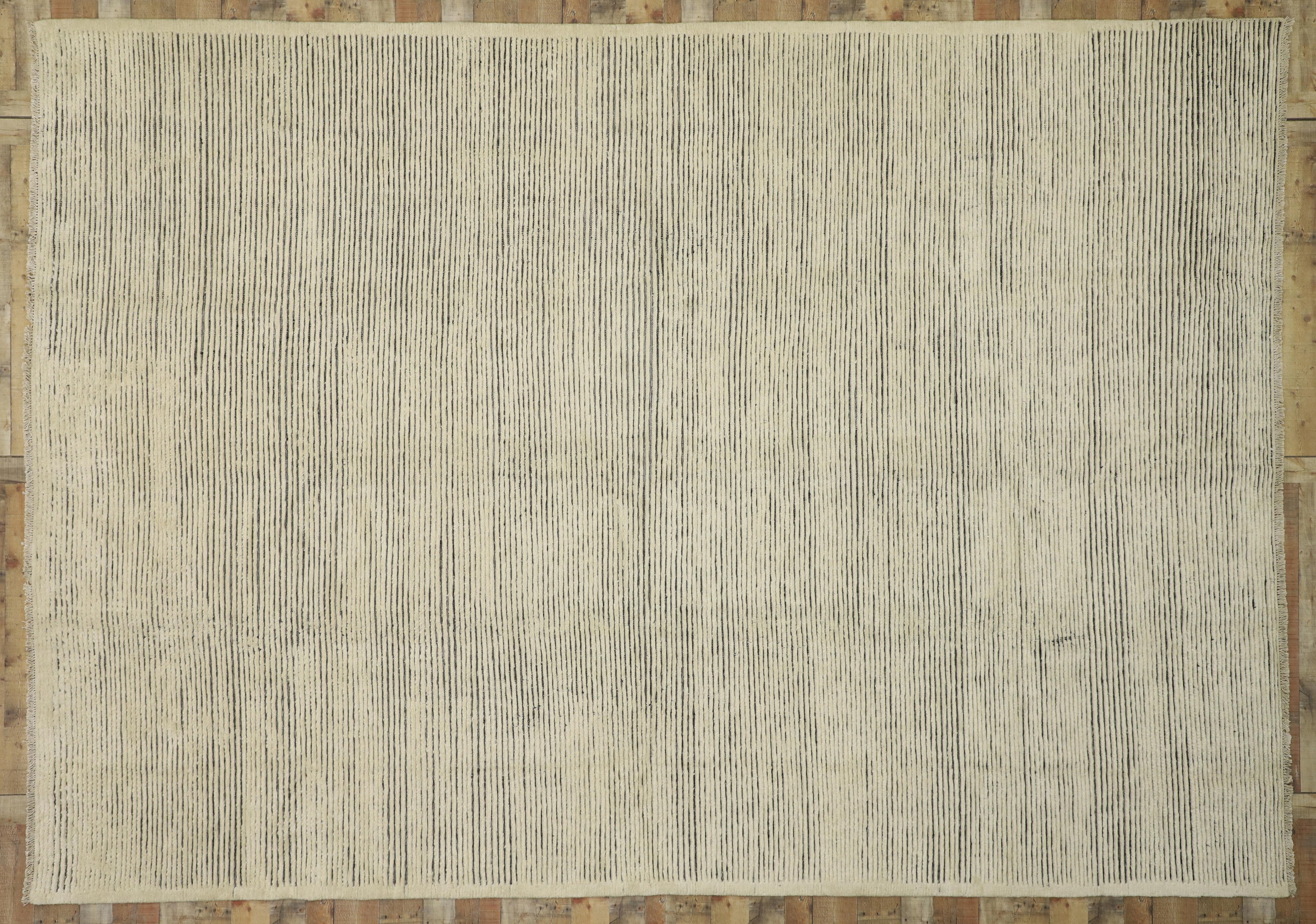 New Contemporary Moroccan Area Rug with Minimalist Organic Modern Style 2