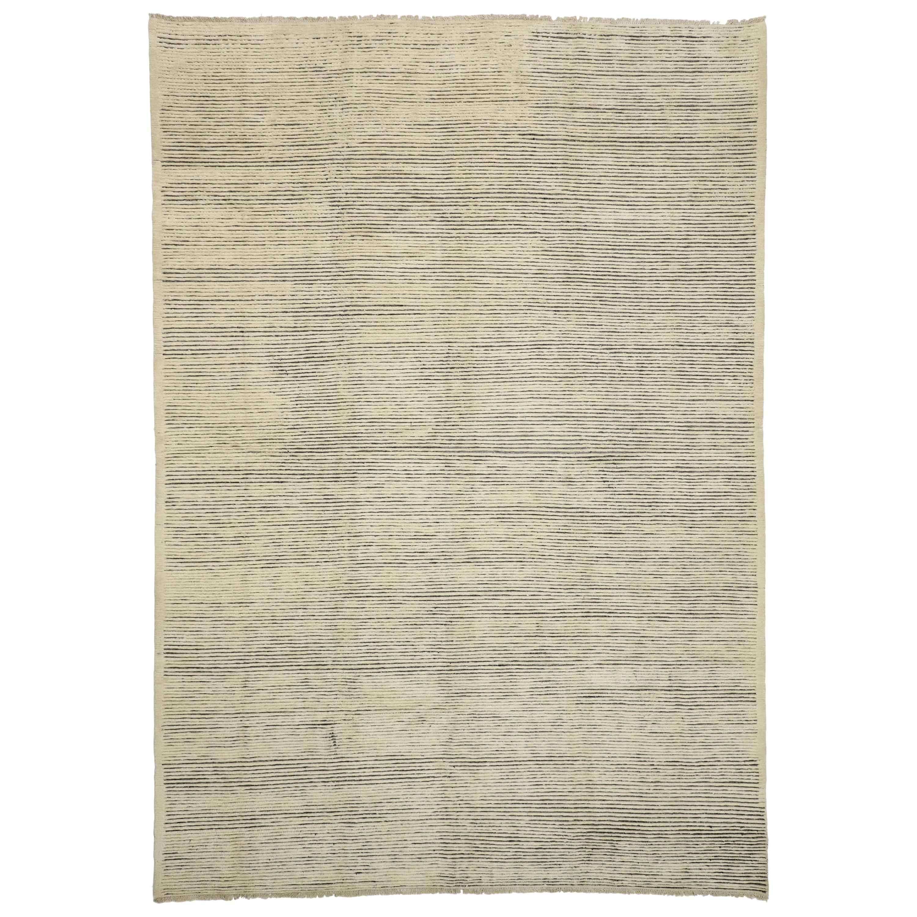New Contemporary Moroccan Area Rug with Minimalist Organic Modern Style