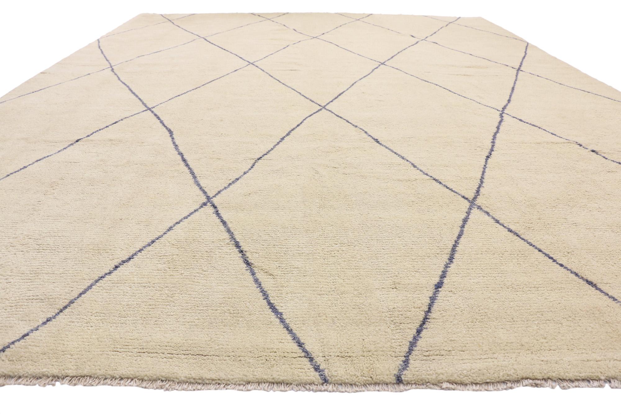 Organic Modern Contemporary Moroccan Rug, 12'01 x 15'10 For Sale