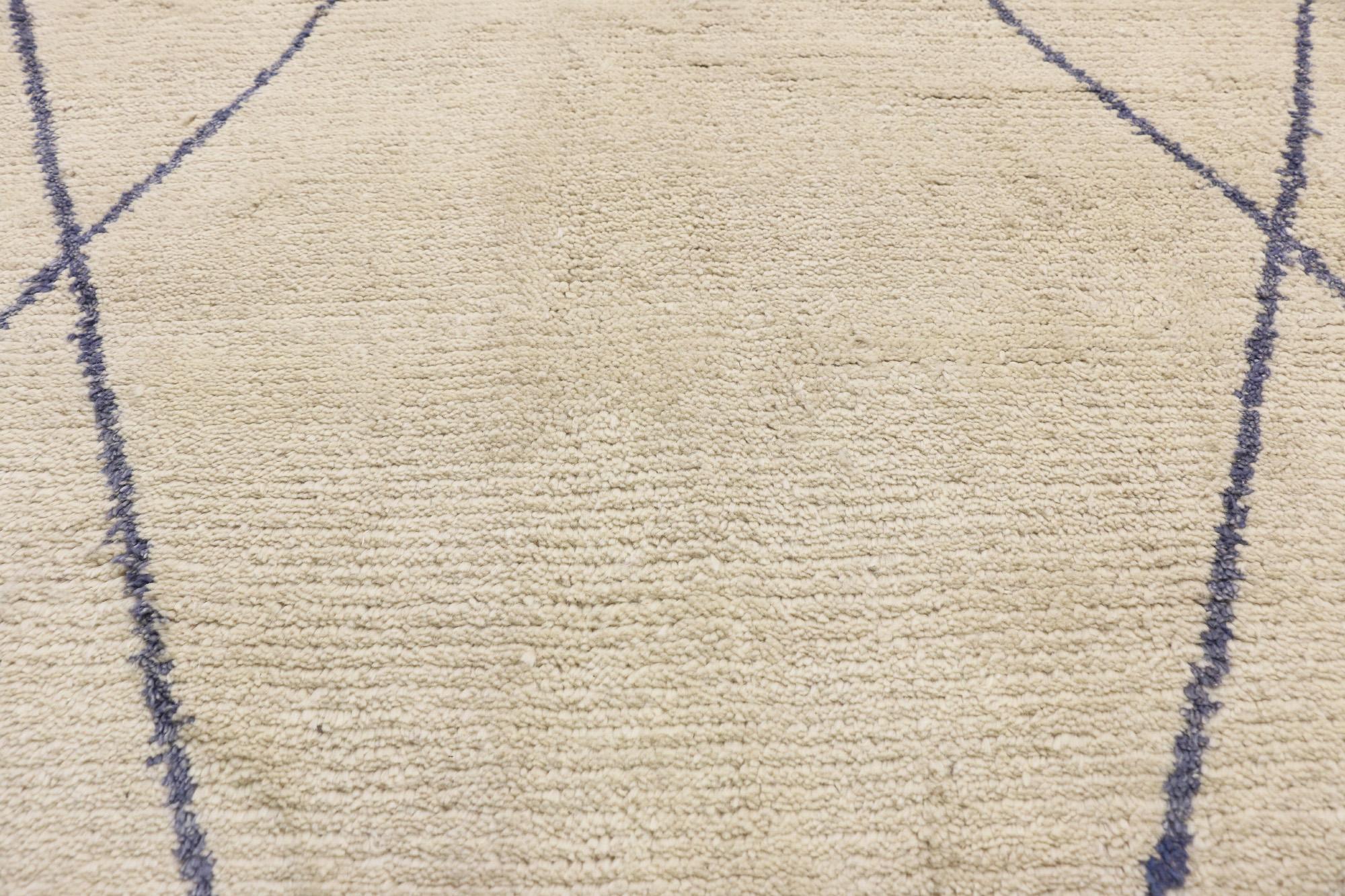 Hand-Knotted Contemporary Moroccan Rug, 12'01 x 15'10 For Sale