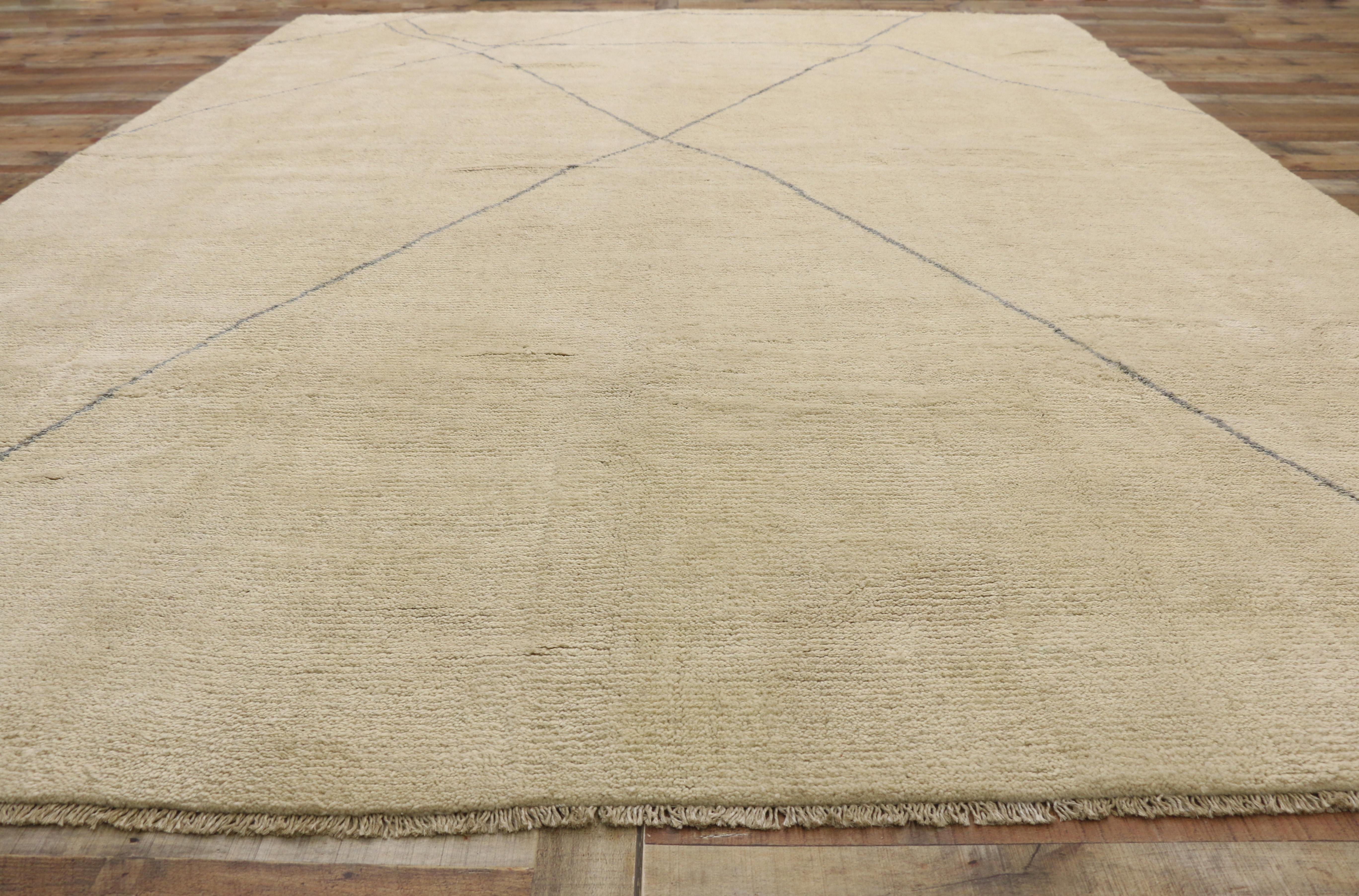 Wool New Contemporary Moroccan Area Rug with Modern Style For Sale