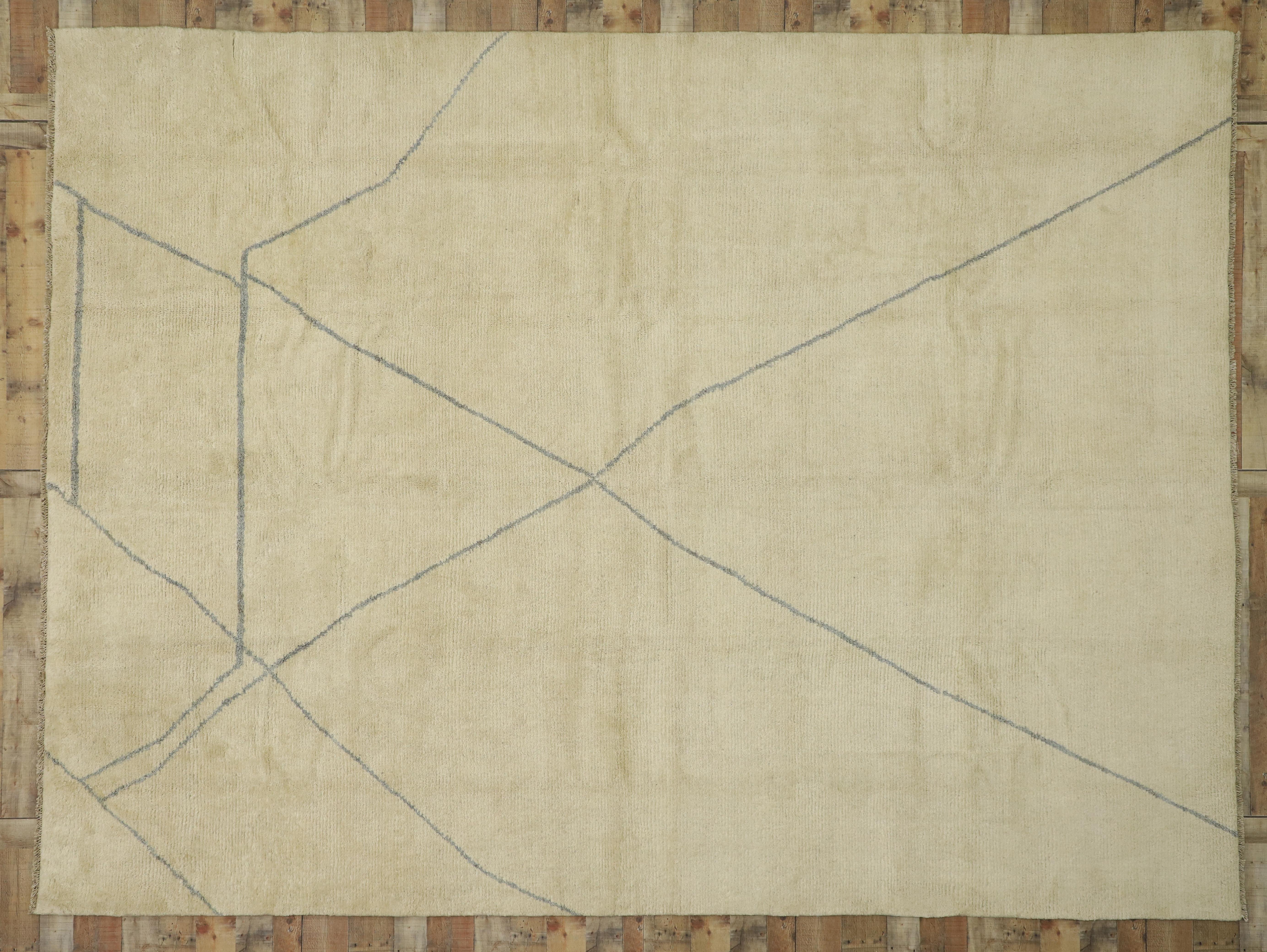 New Contemporary Moroccan Area Rug with Modern Style For Sale 1