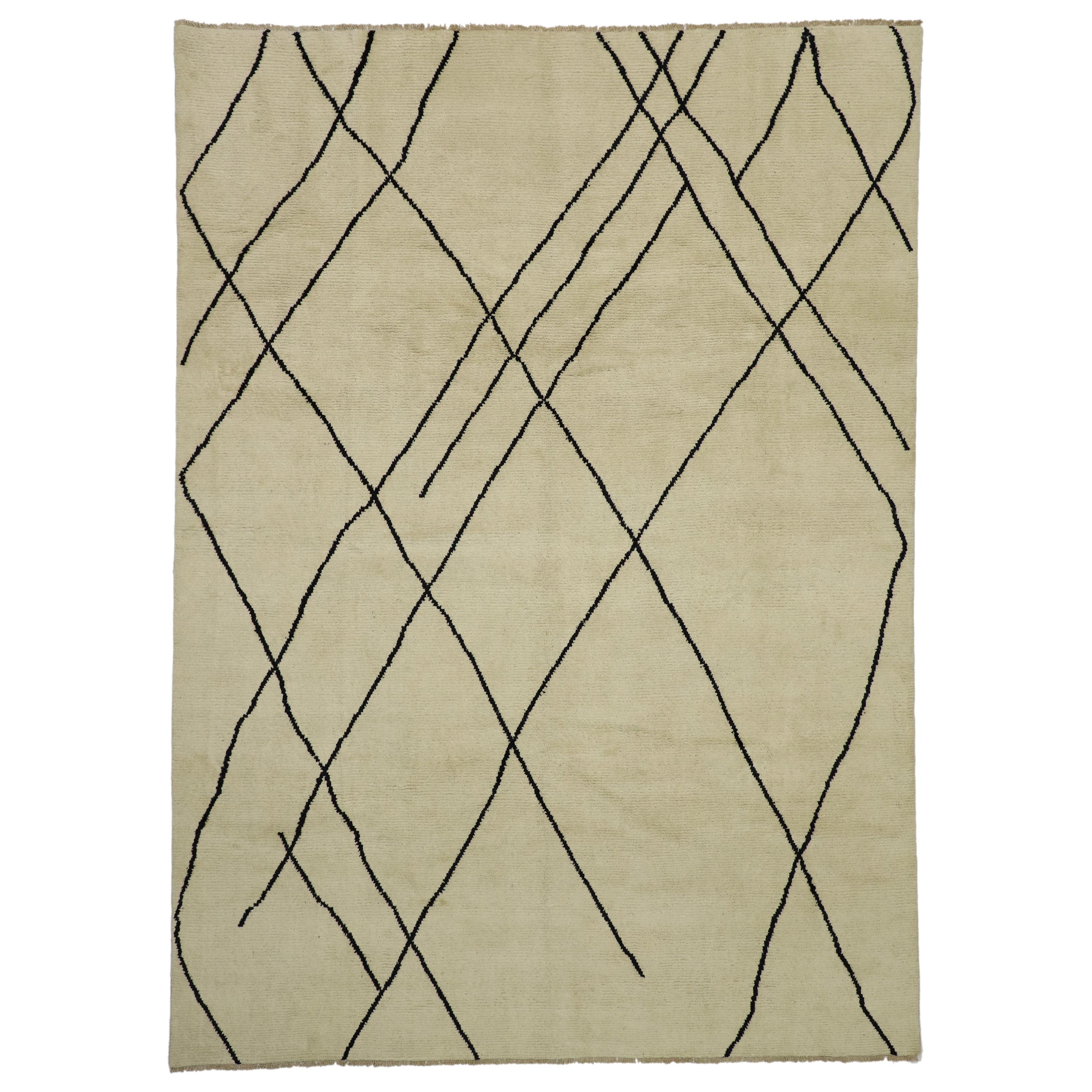New Contemporary Moroccan Area Rug with Modern Style For Sale
