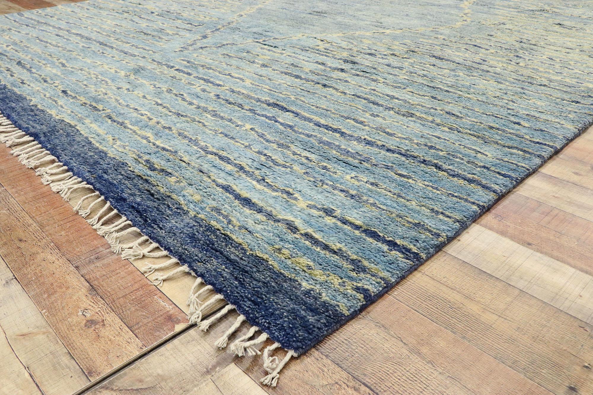 New Contemporary Moroccan Area Rug with Modern Tribal Boho Chic Style In New Condition For Sale In Dallas, TX