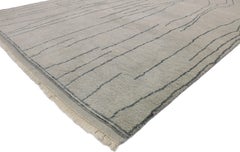 New Contemporary Moroccan Area Rug with Linear Design