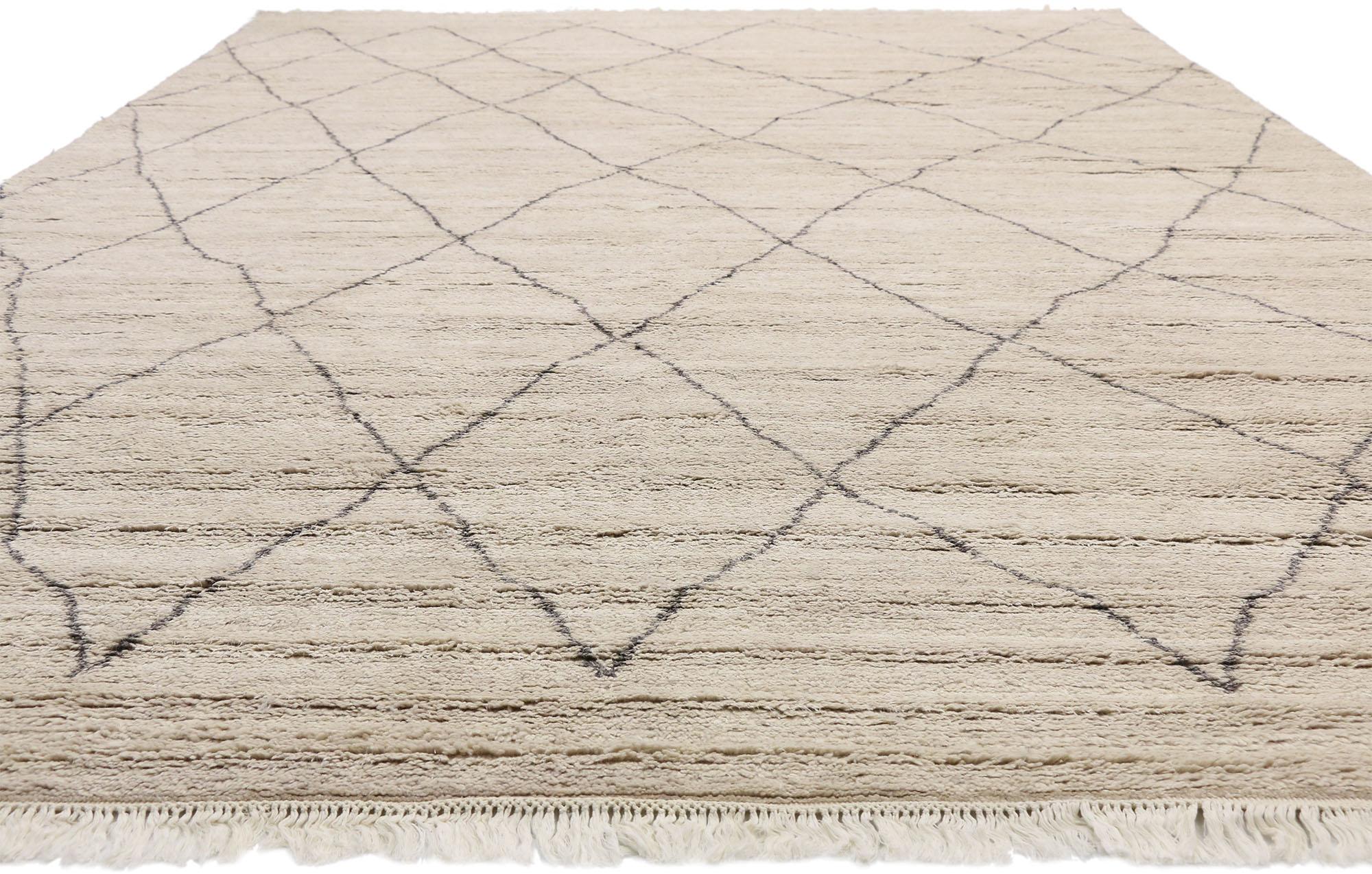 Mid-Century Modern New Contemporary Moroccan Area Rug with Modernist Style and Hygge Vibes