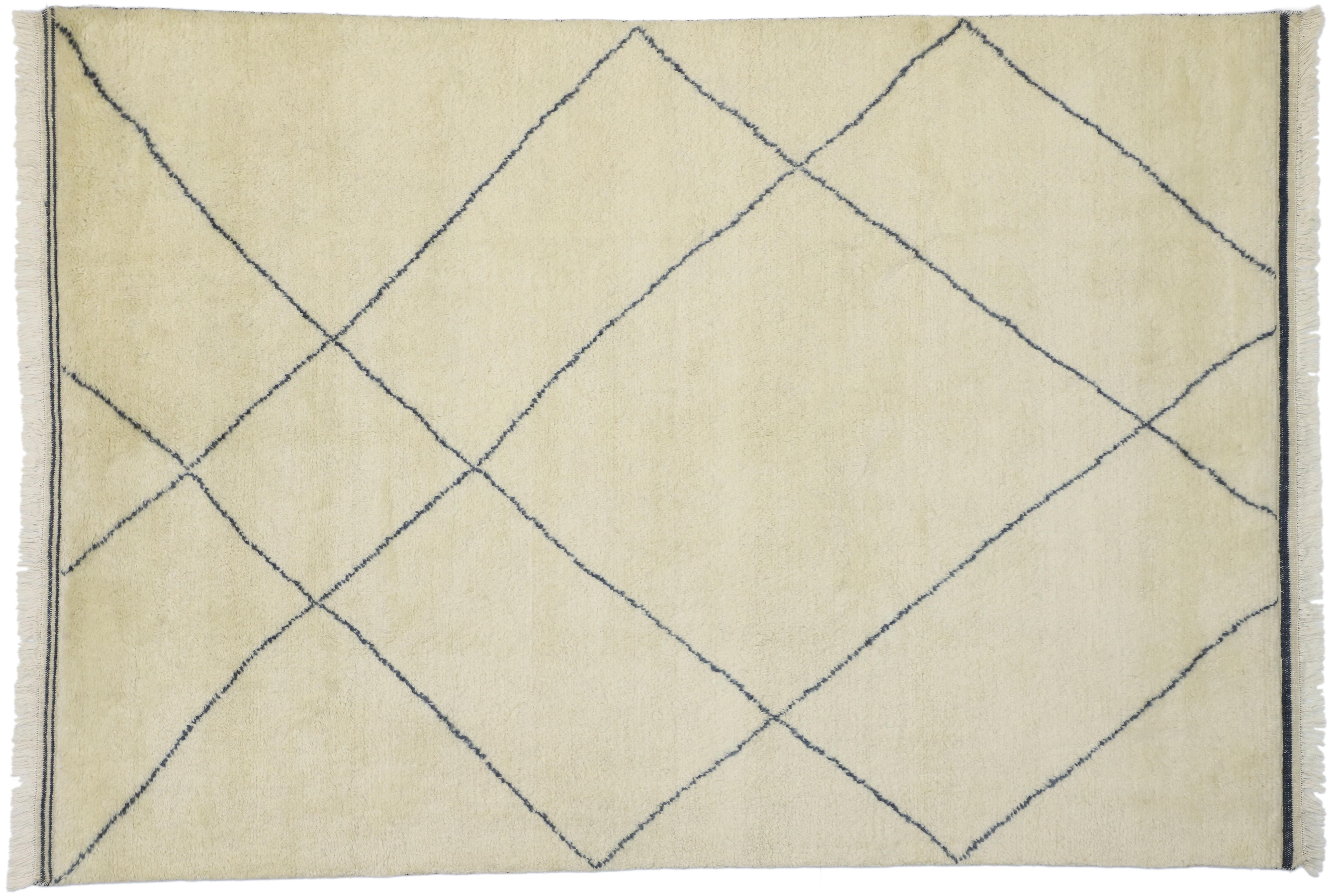 Zeitgenössischer marokkanischer Teppich mit modernem Mid-Century Modern-Stil im Angebot 1