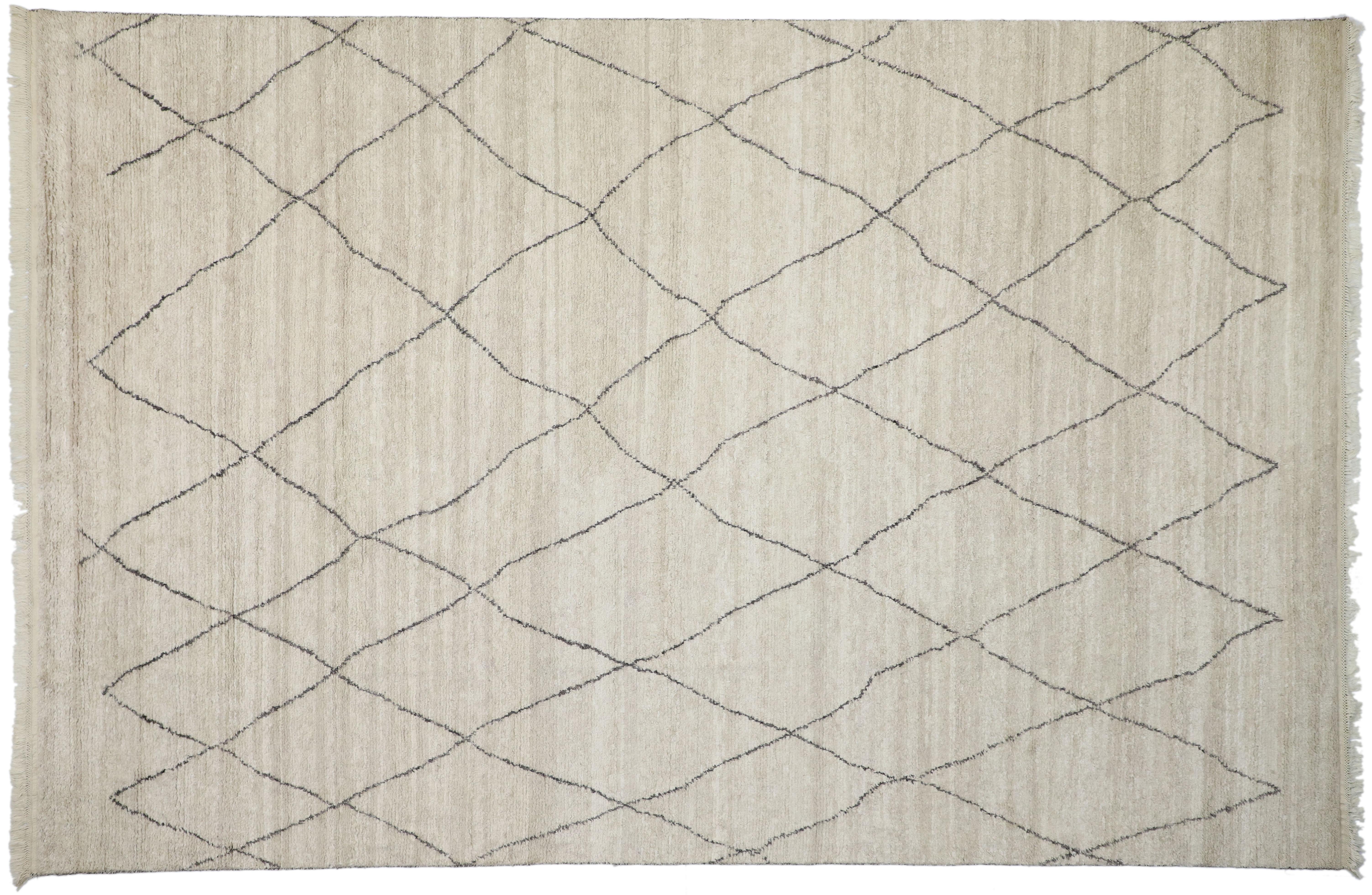 New Contemporary Moroccan Area Rug with Modernist Style and Hygge Vibes 2