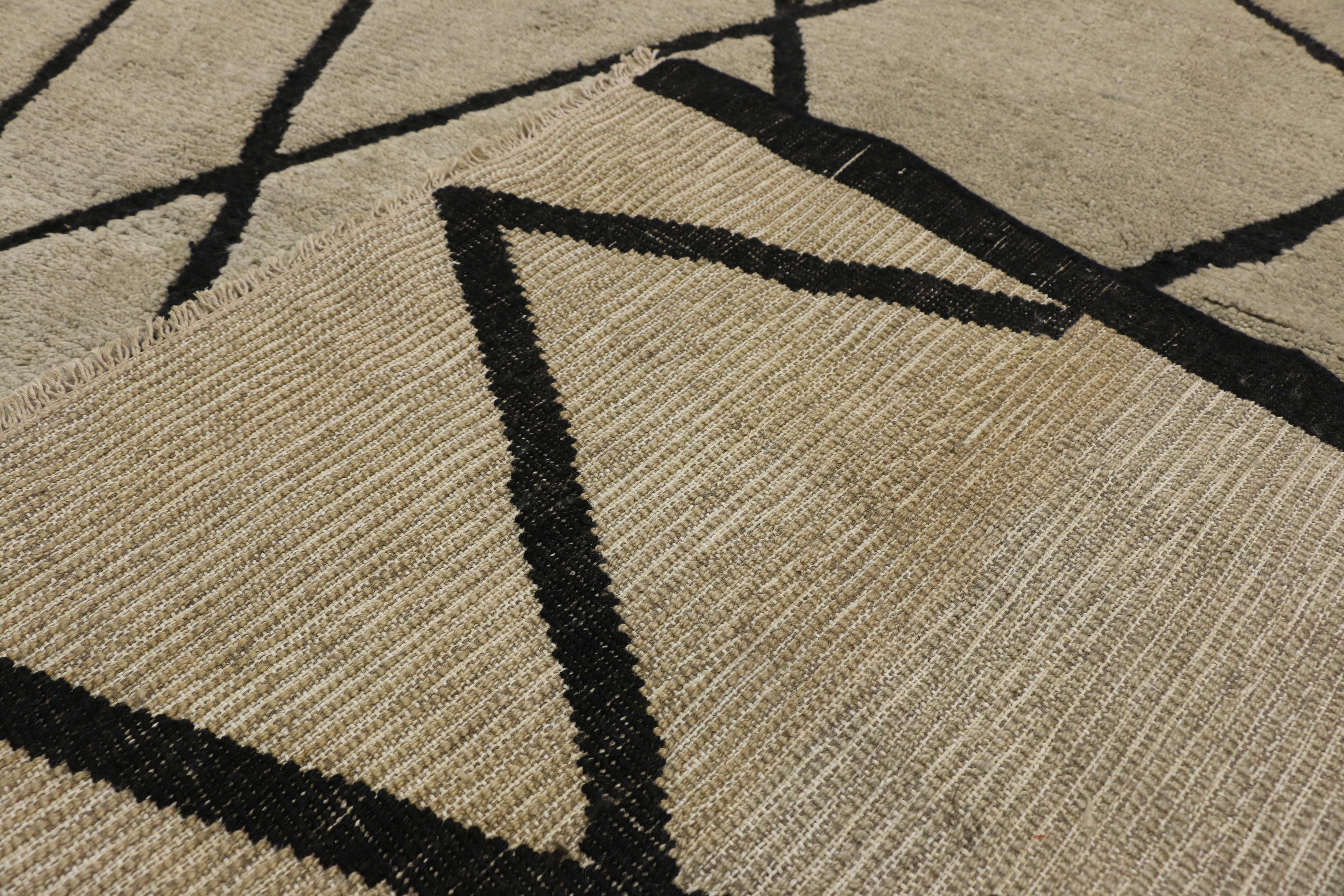 New Contemporary Moroccan Area Rug with Modernist Style In New Condition For Sale In Dallas, TX