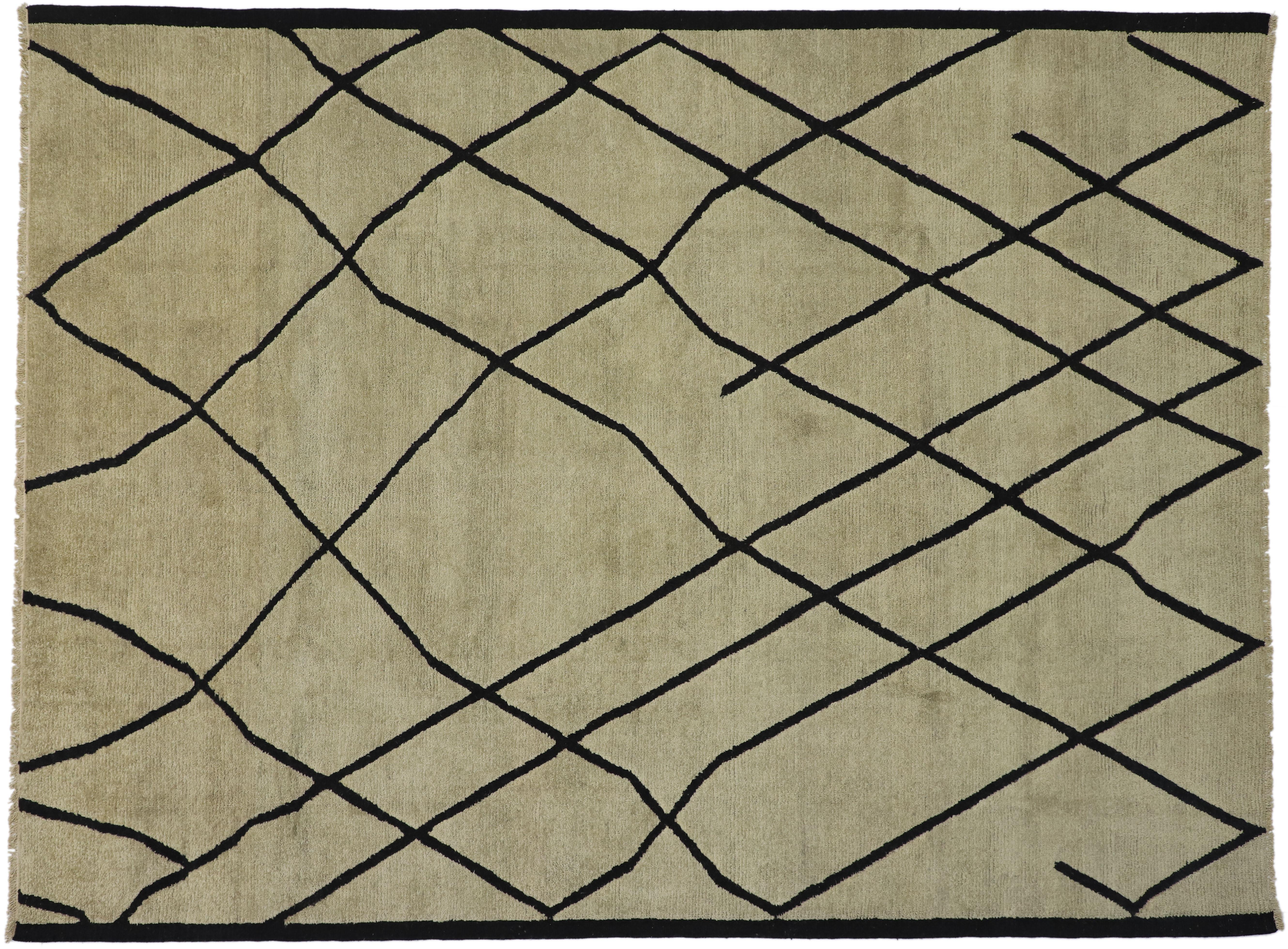 New Contemporary Moroccan Area Rug with Modernist Style For Sale 3