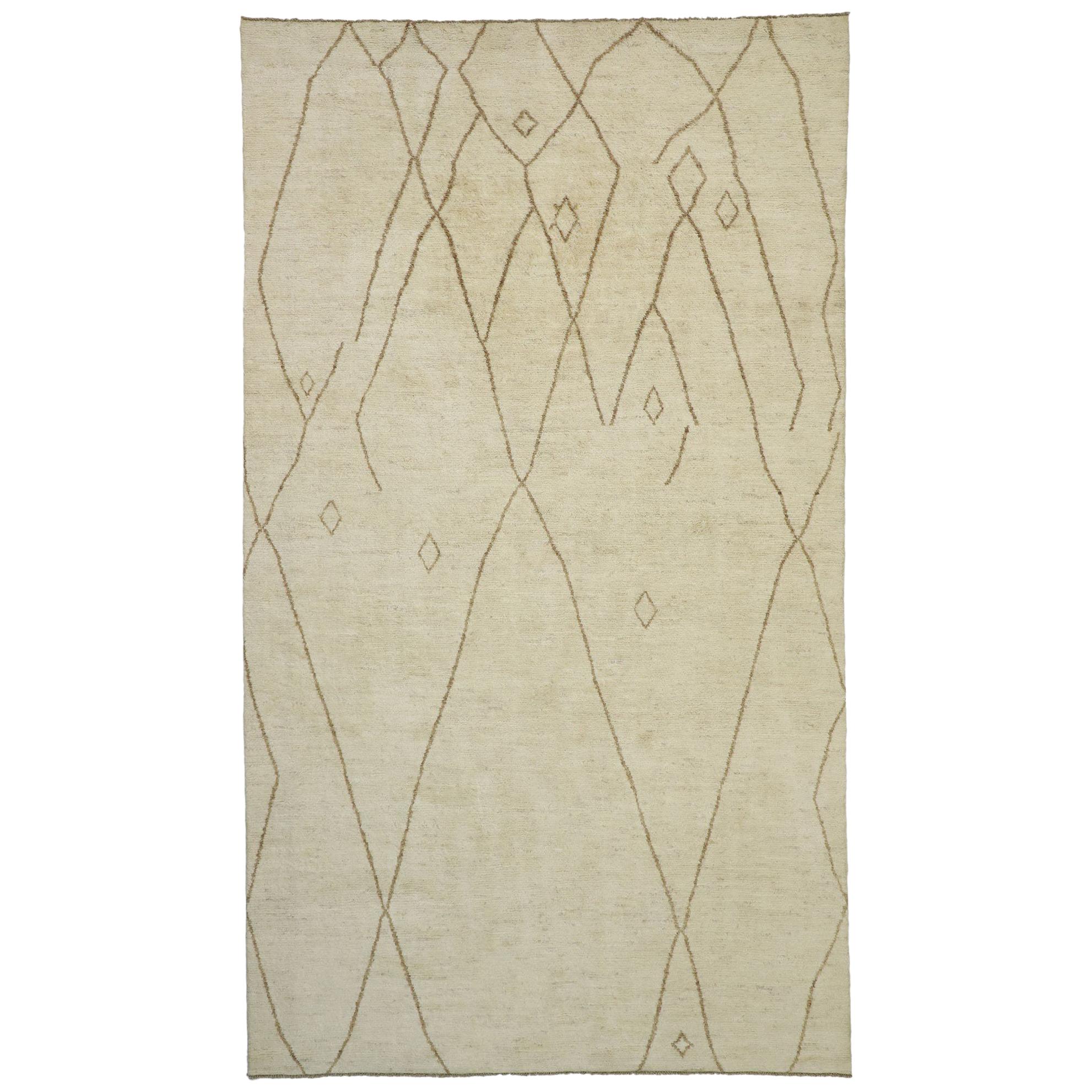 New Contemporary Moroccan Area Rug with Nomadic and Minimalist Style