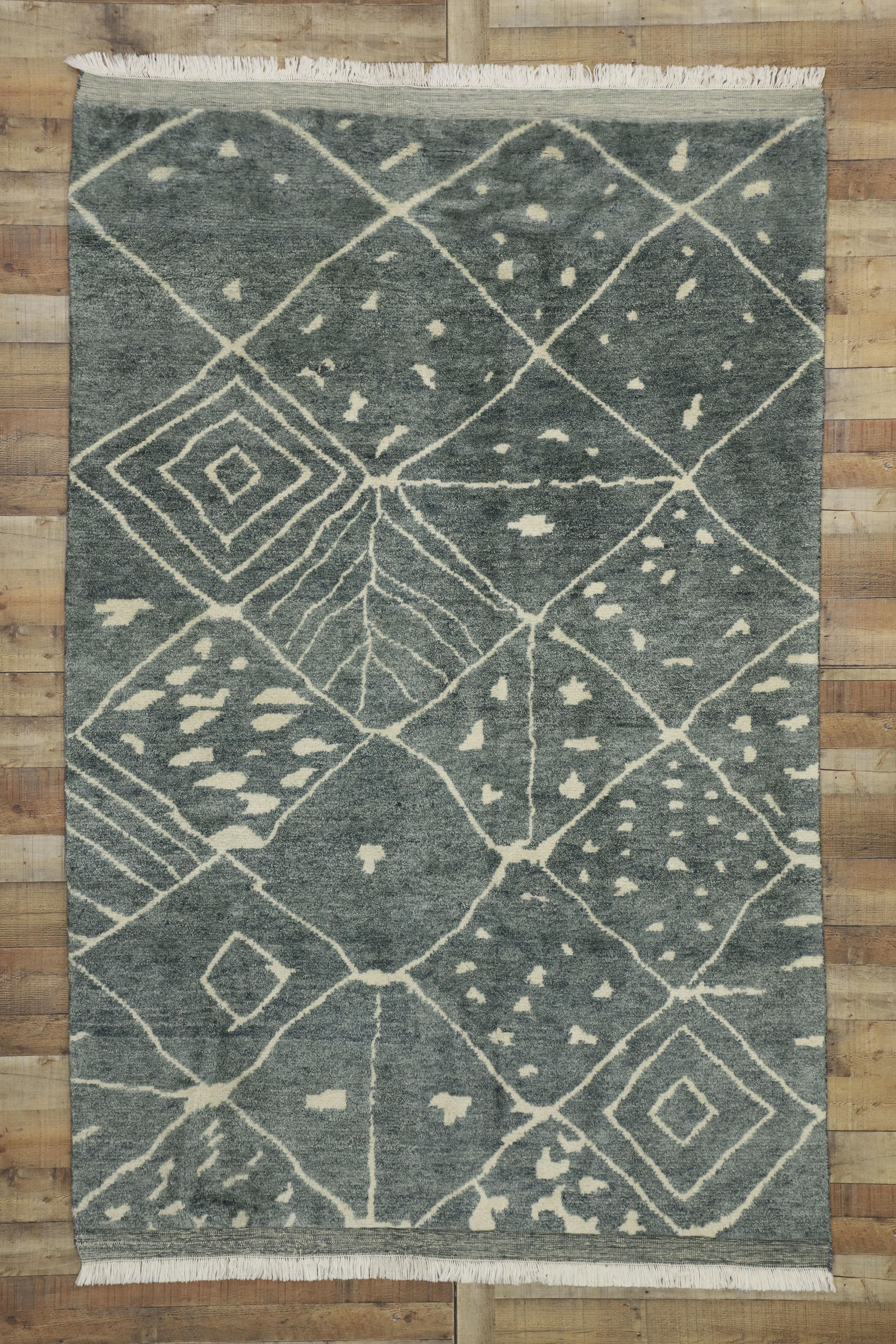 New Contemporary Moroccan Area Rug with Organic Modern and Hygge Style For Sale 2