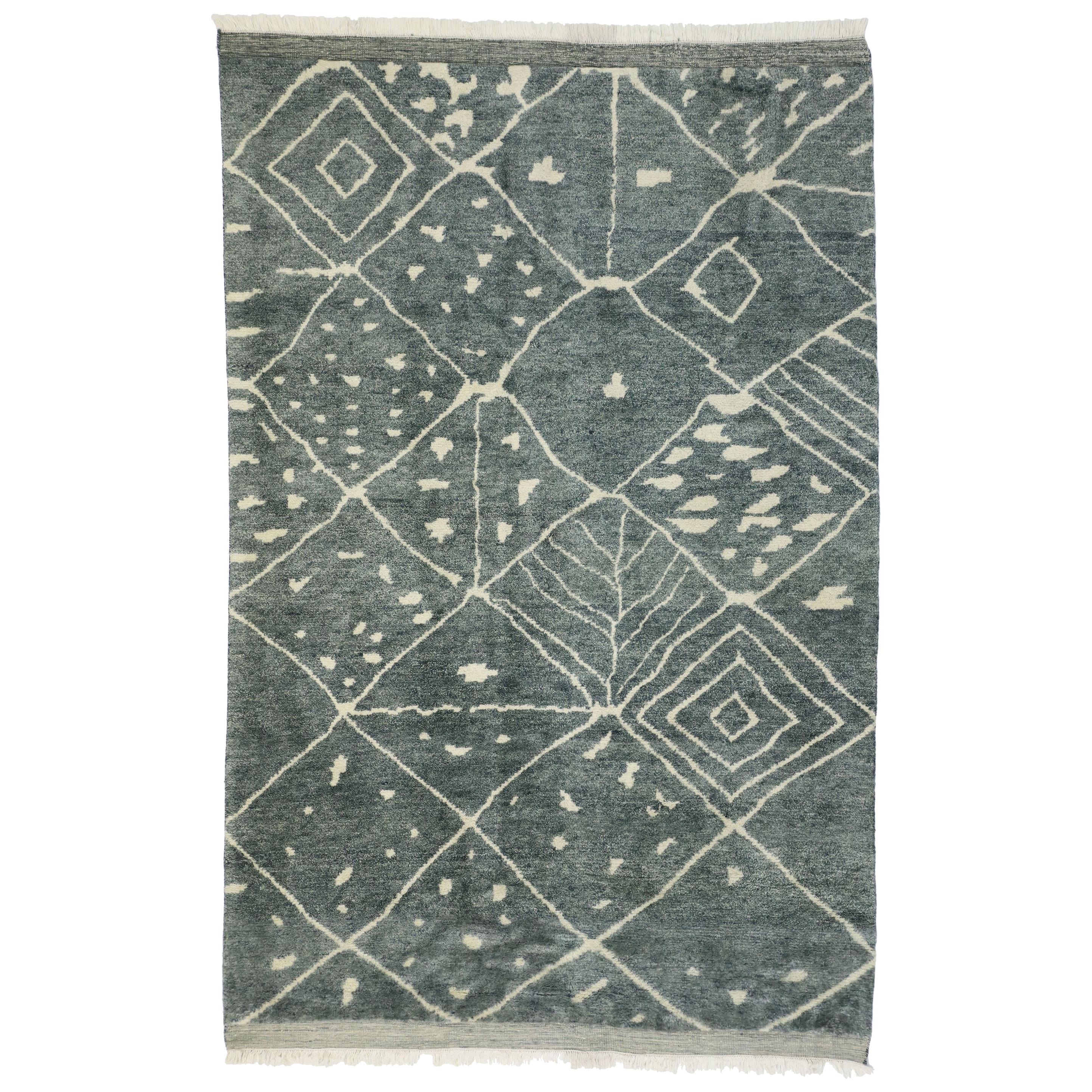 New Contemporary Moroccan Area Rug with Organic Modern and Hygge Style For Sale