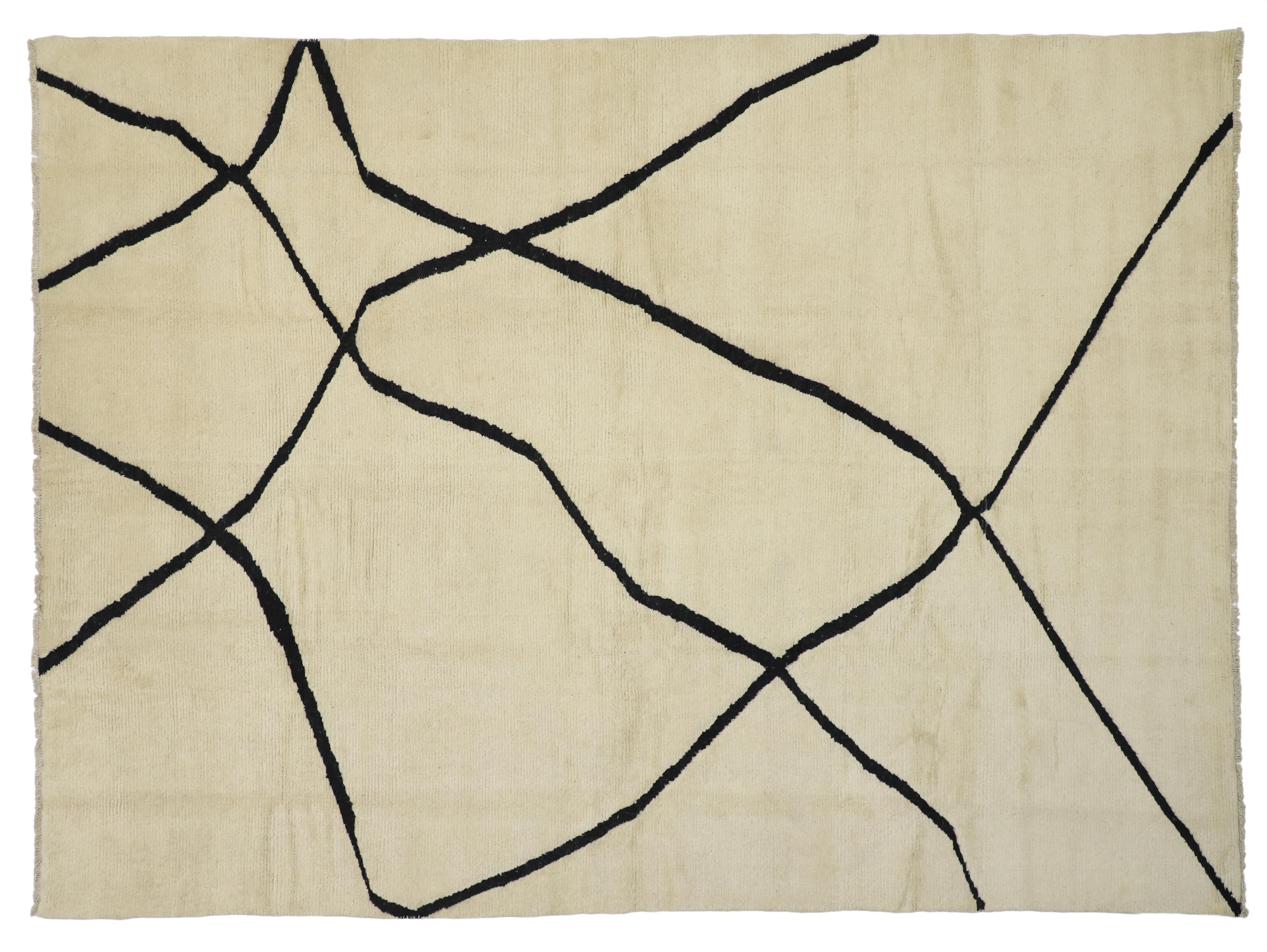 New Contemporary Moroccan Area Rug with Organic Modern Style In New Condition In Dallas, TX