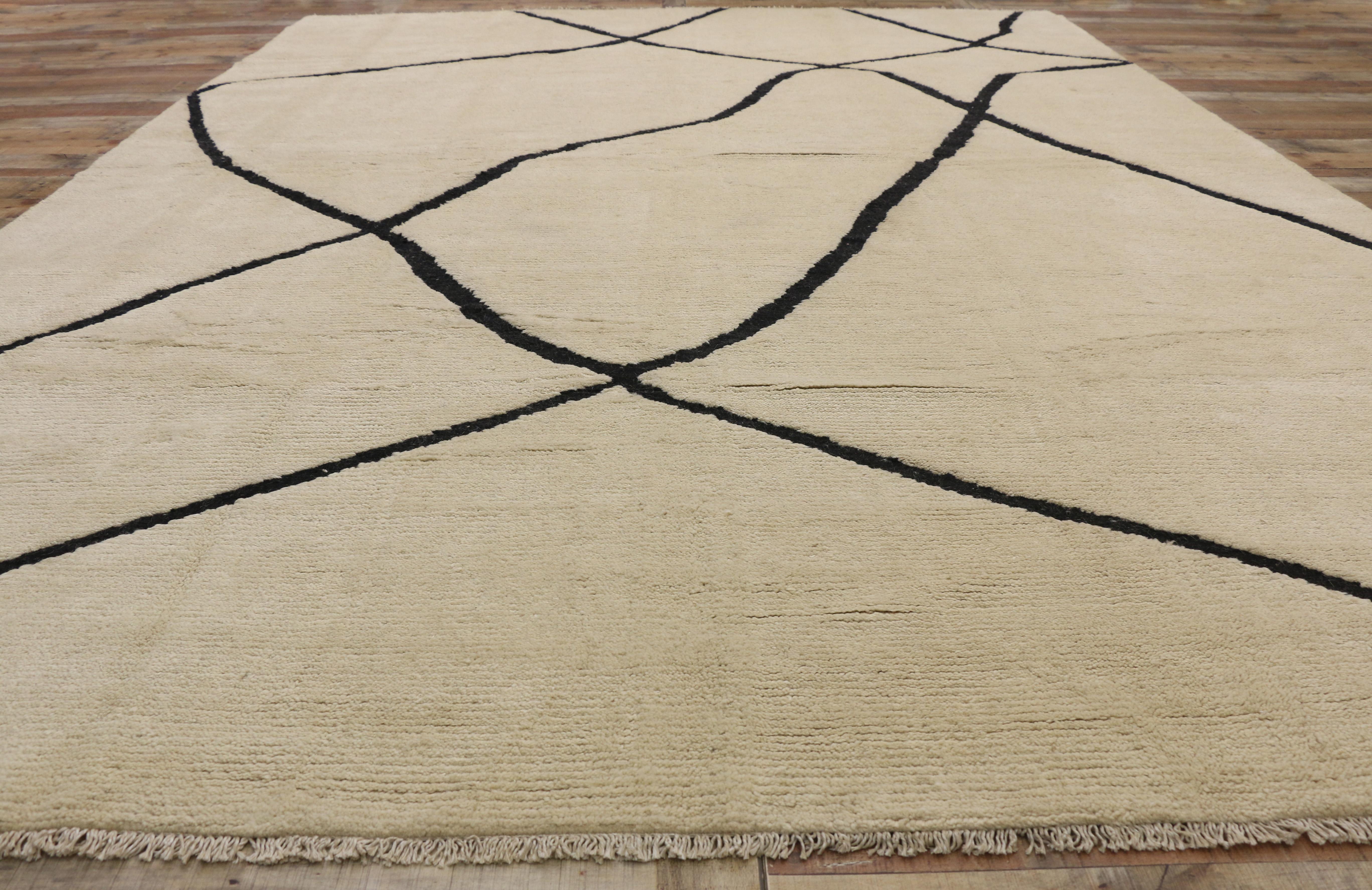 New Contemporary Moroccan Area Rug with Organic Modern Style 2