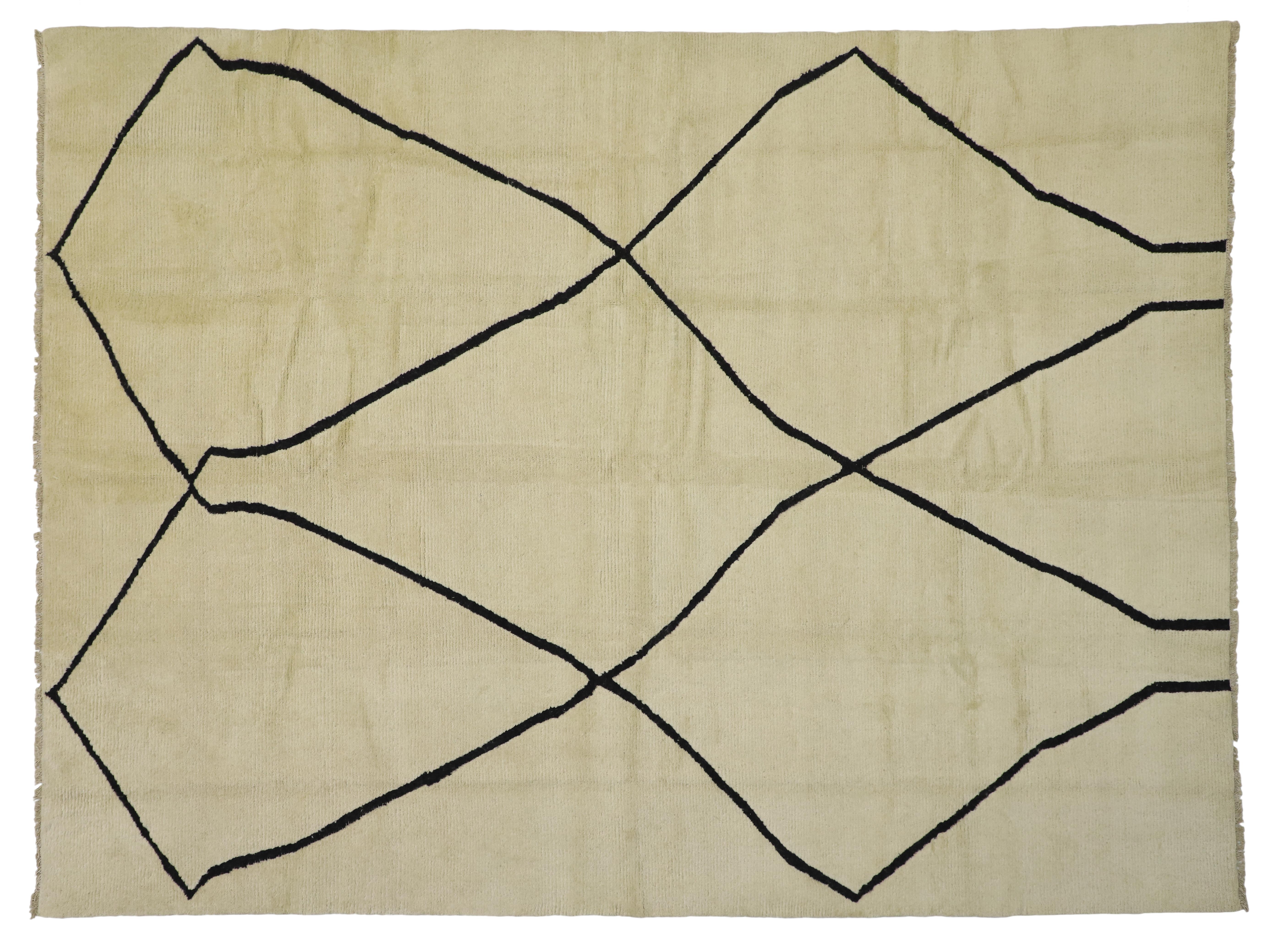 New Contemporary Moroccan Area Rug with Organic Modern Style For Sale 3