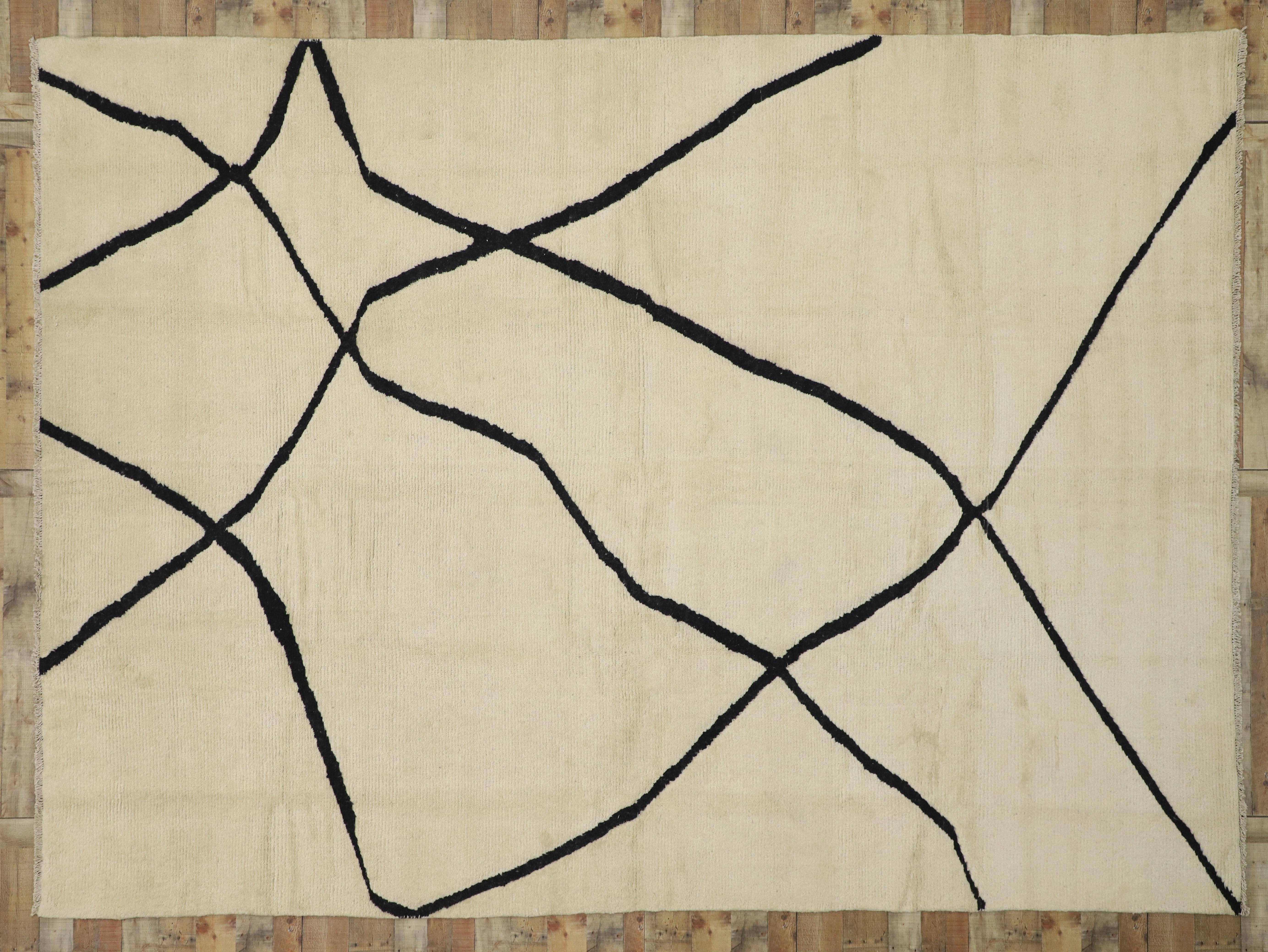 New Contemporary Moroccan Area Rug with Organic Modern Style 3