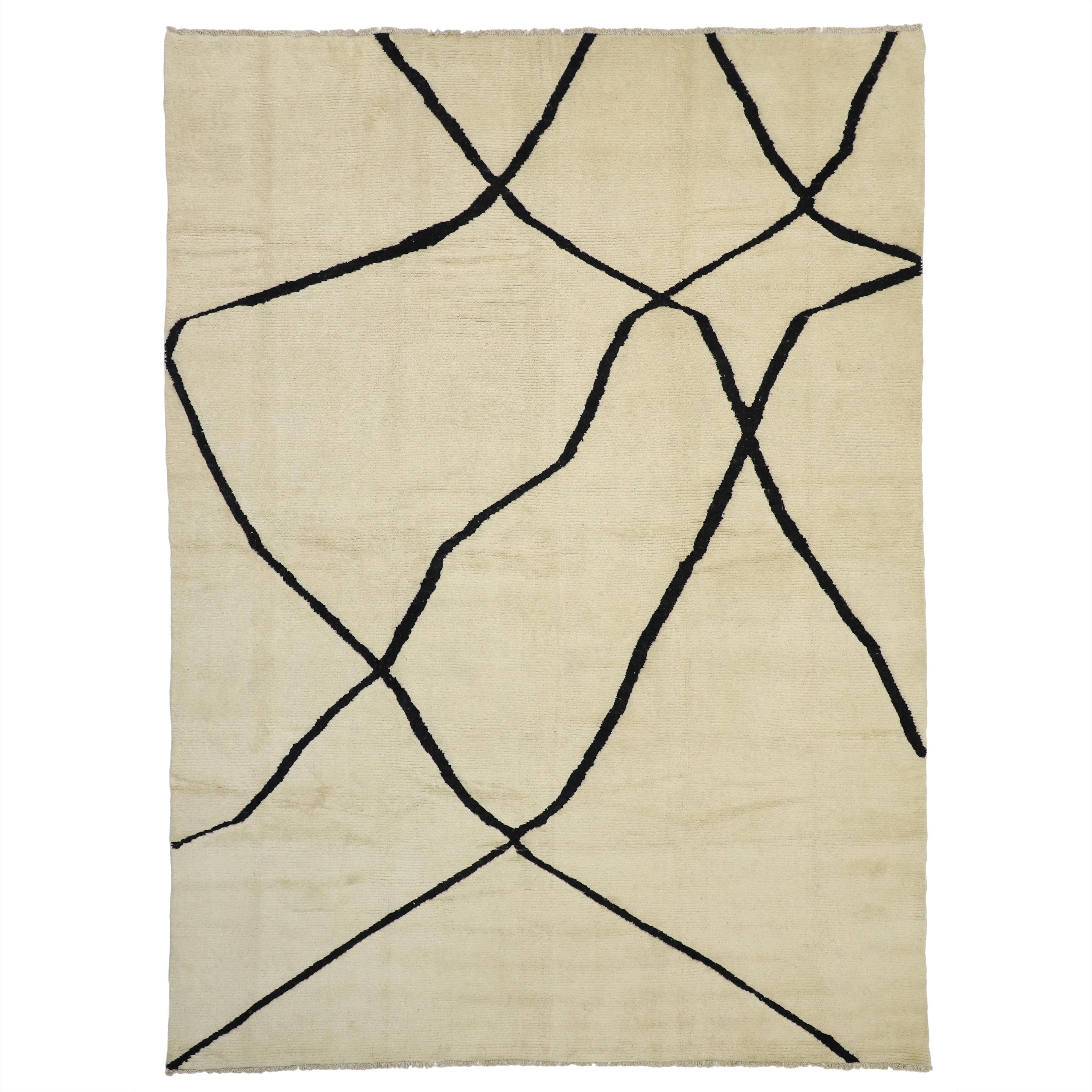 New Contemporary Moroccan Area Rug with Organic Modern Style