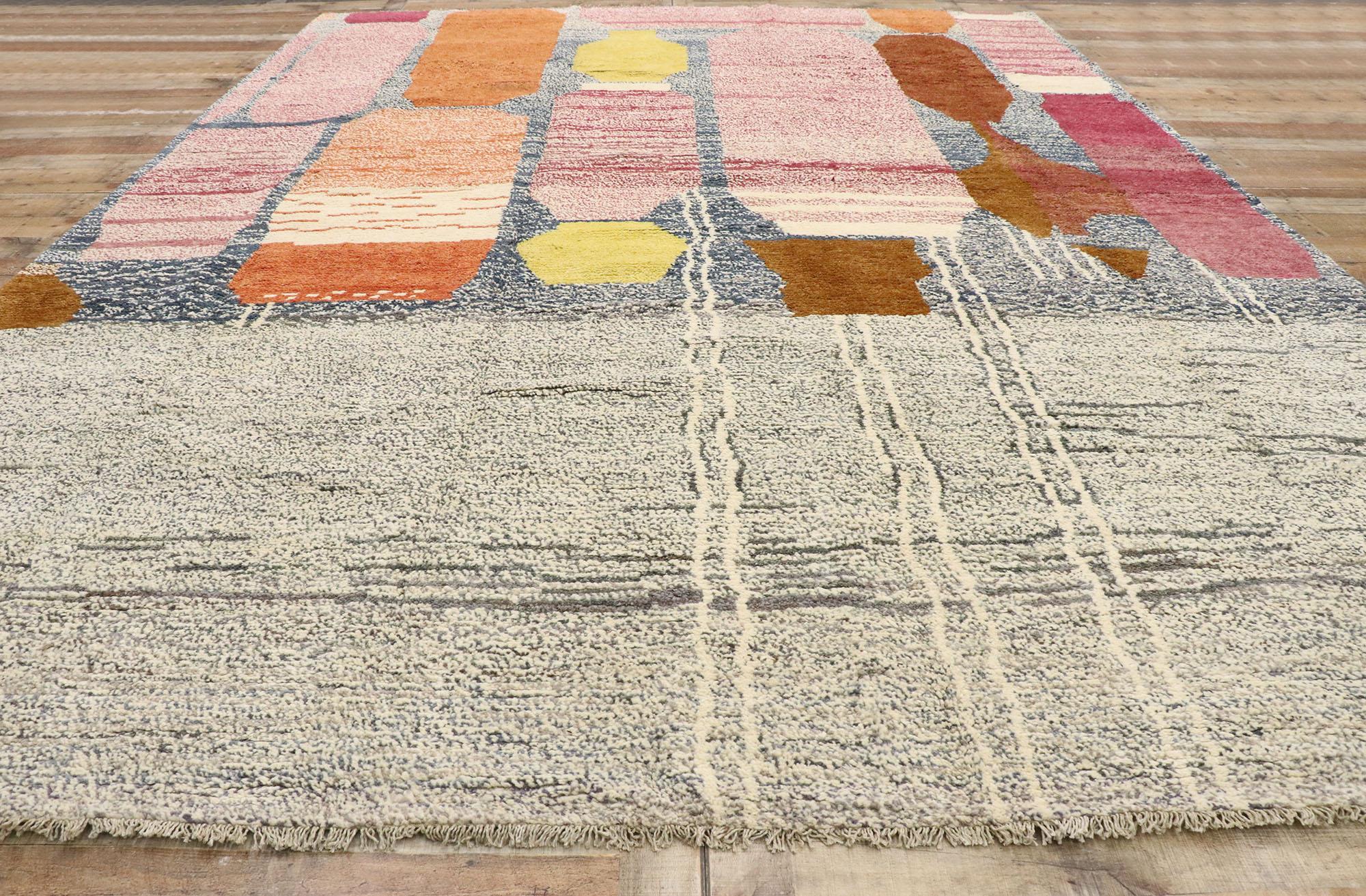 Modern Moroccan Rug Inspired by Paul Klee, Cubism Meets Ultra Cozy For Sale 2