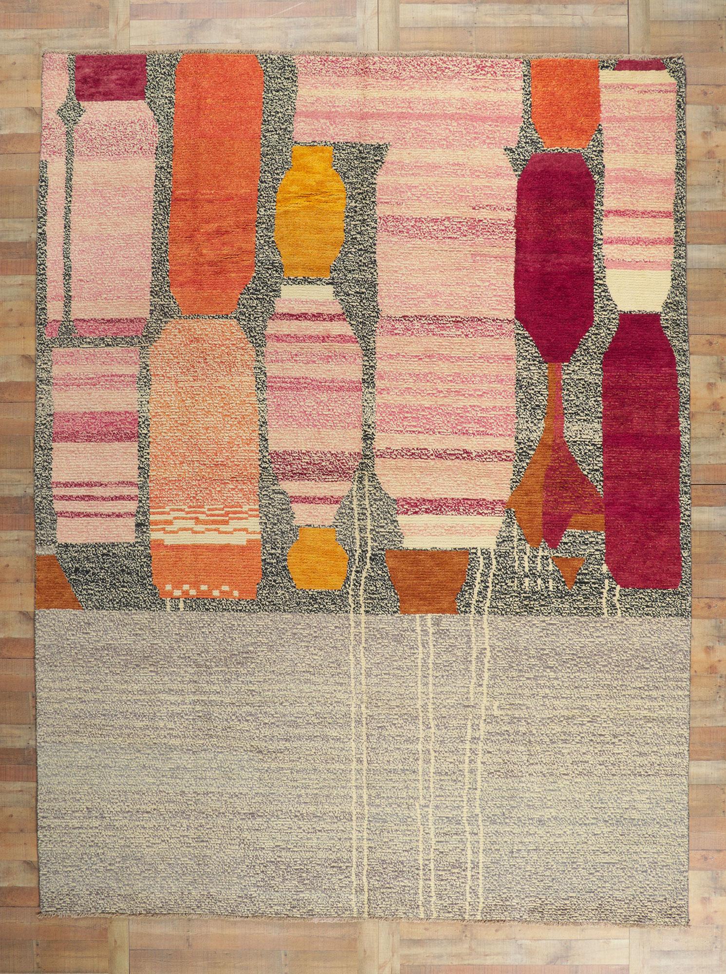 Modern Moroccan Rug Inspired by Paul Klee, Cubism Meets Ultra Cozy For Sale 3